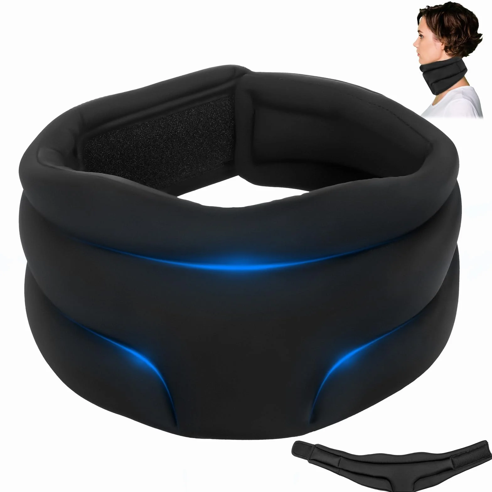 Starvortex Wsparcie karku, na ból karku, kołnierz 360° z pełnym wsparciem, oddychająca pianka, regulowany bandaż na kark, pas na szyję dla snu, bólu i nacisku