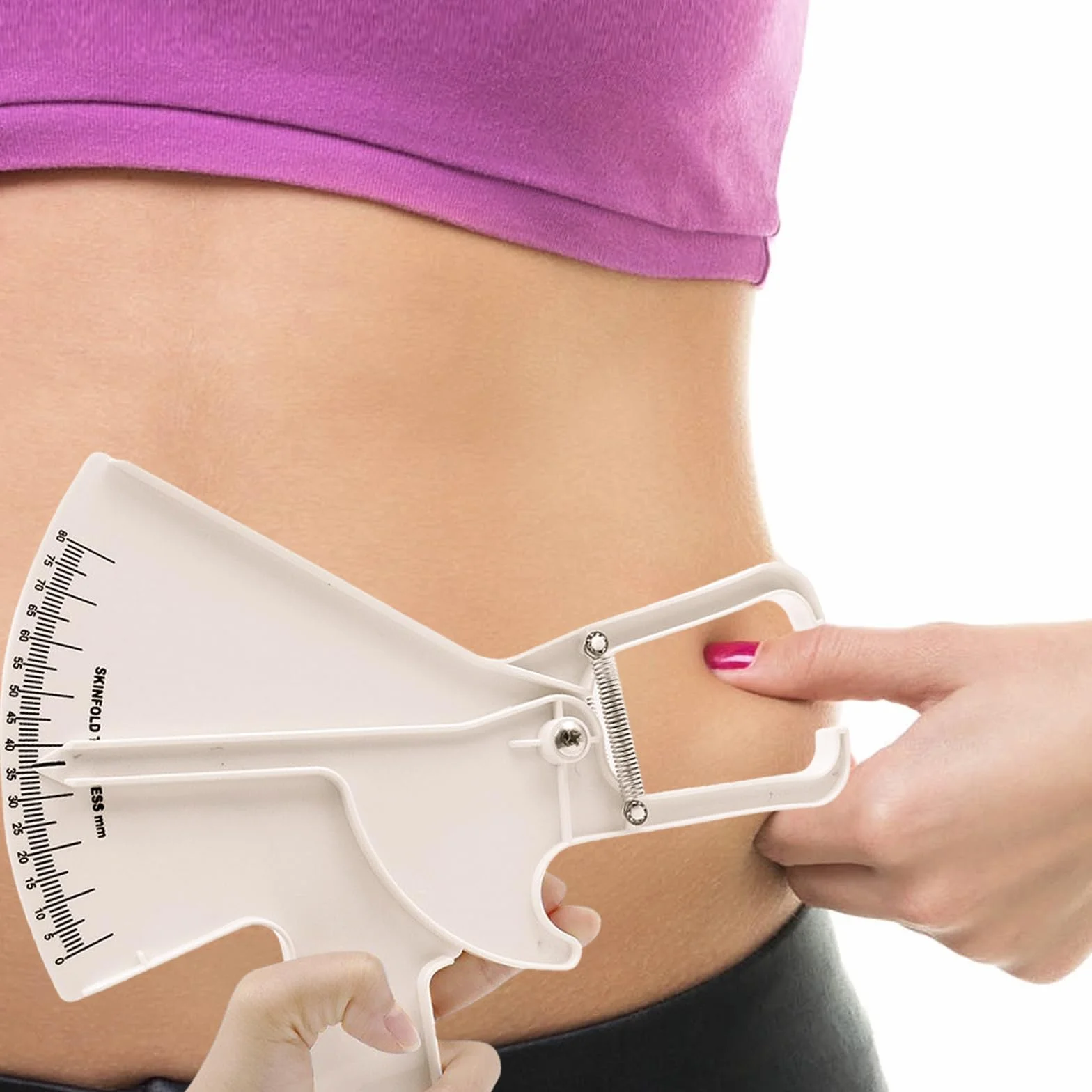 Profesjonalny likometr, Plikometr Slim Guide z maksymalną precyzją, miernik tłuszczu łatwy do odczytania miernik tkanki tłuszczowej do fitnessu, utraty tłuszczu, zawiera instrukcję użytkowania (biały)
