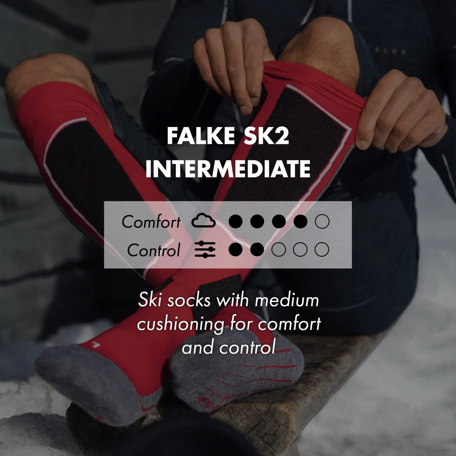 FALKE Uniseks - dzieci Skarpety narciarskie SK2 Intermediate K Kh Wełna ciepłe grube 1 Para, Czerwony Rose 8564, 35-38