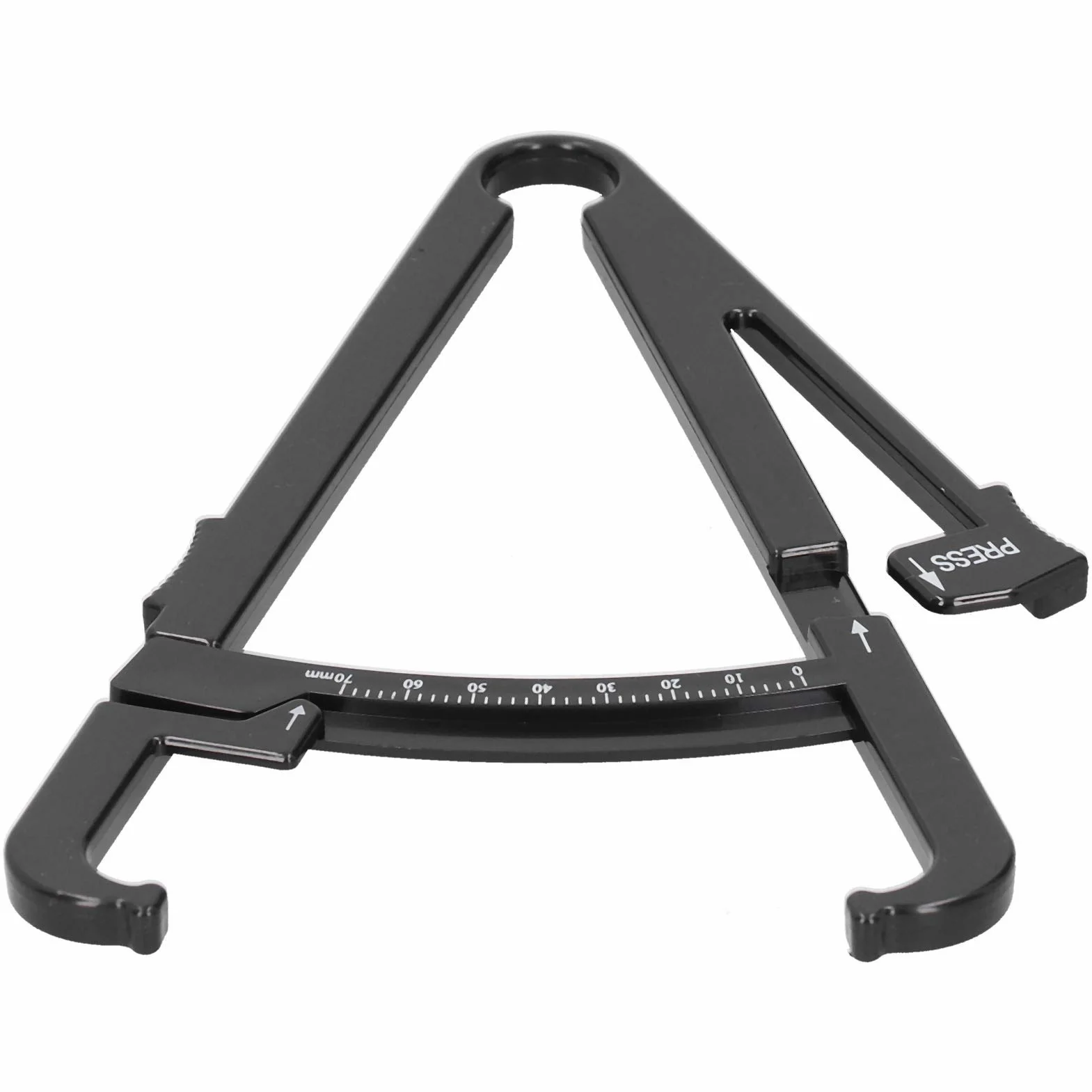 Skinfold Caliper, Fat Measurement Tool Body Fat Caliper, odporność na korozję, do pomiaru tkanki tłuszczowej (czarne centymetrowe siodełko tłuszczowe)