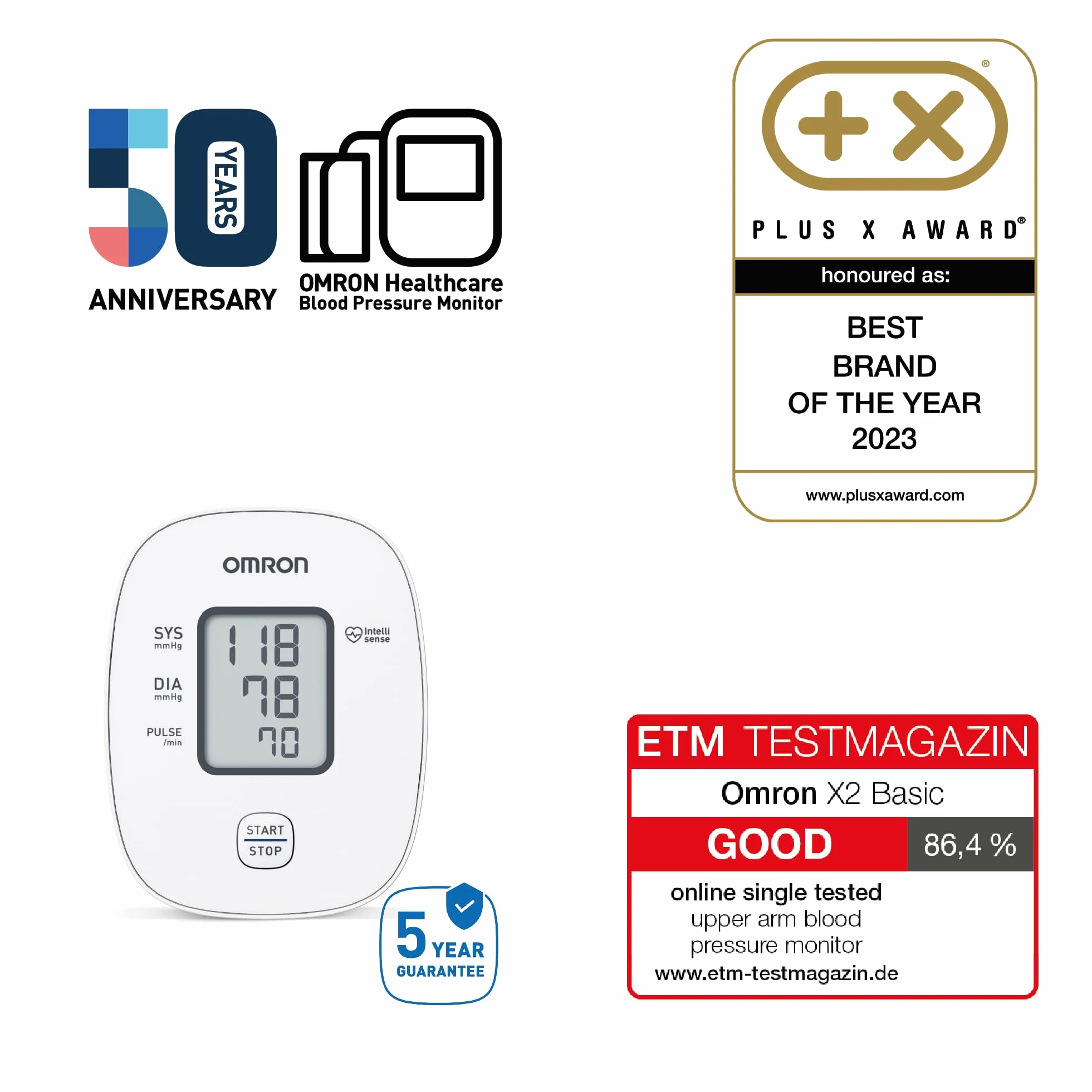OMRON X2 Basic – automatyczny ciśnieniomierz naramienny do użytku domowego