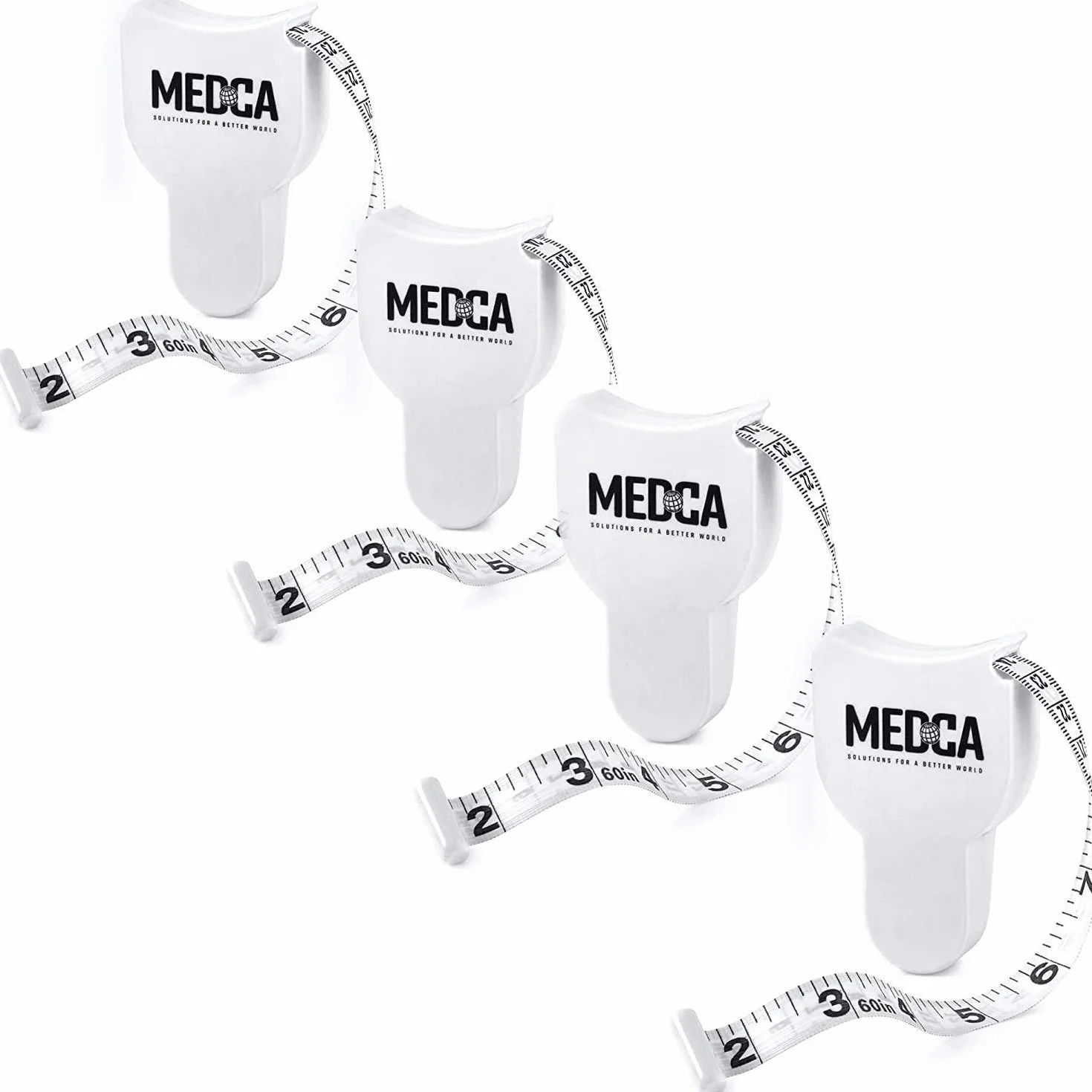 Body Tape Measure - (4 Pack) Taśmy pomiarowe dla monitorów wagi ciała i tłuszczu, (cale i cm) chowany Tape Measure Ruler dla dokładnego kalkulatora tkanki tłuszczowej pomaga obliczyć Fitness Body Measurements