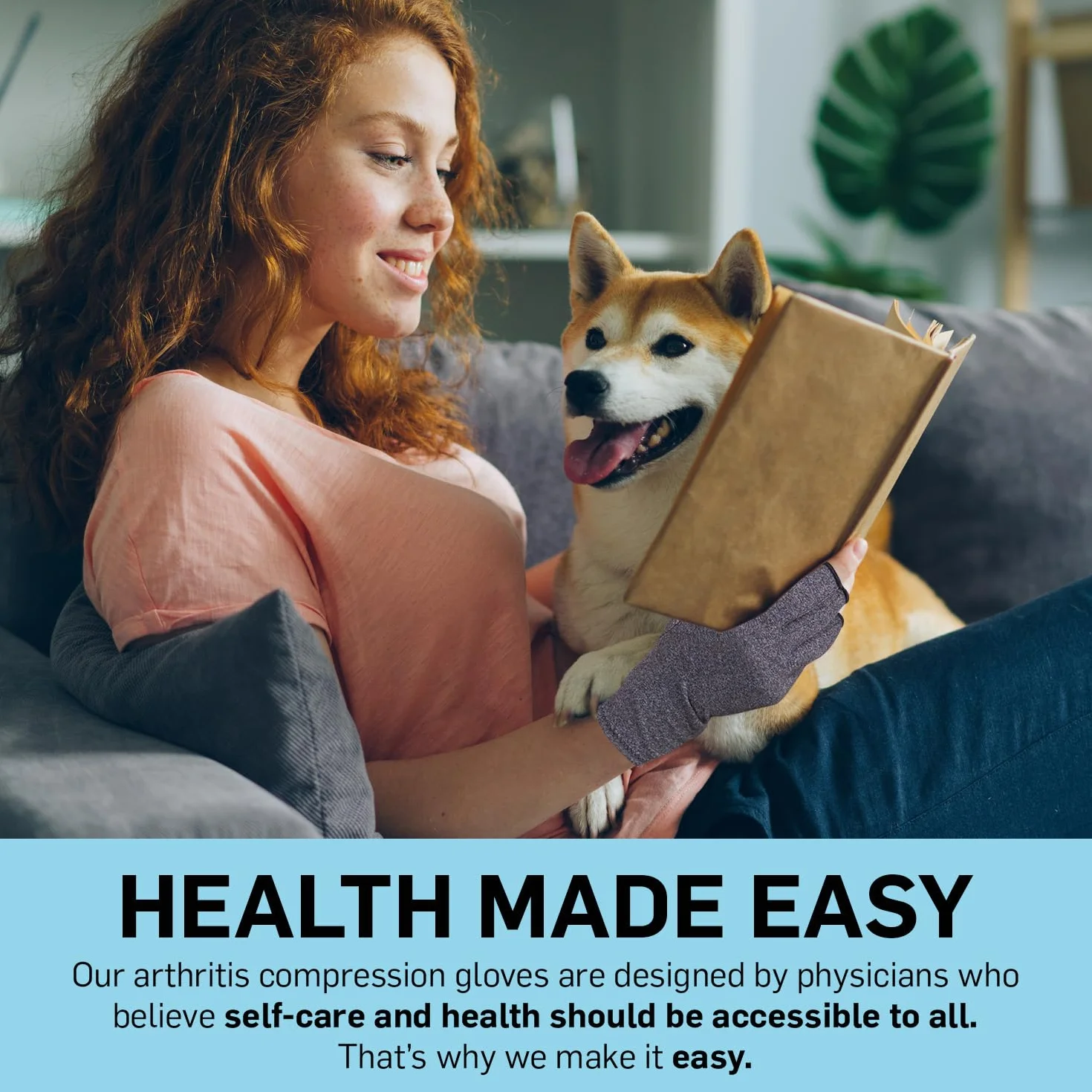 Dr. Arthritis Essentials rękawice na zapalenie stawów, rękawice kompresyjne do cieśni nadgarstka i Raynaud's, orteza dłoni (szaro-granatowe, rozmiar L)
