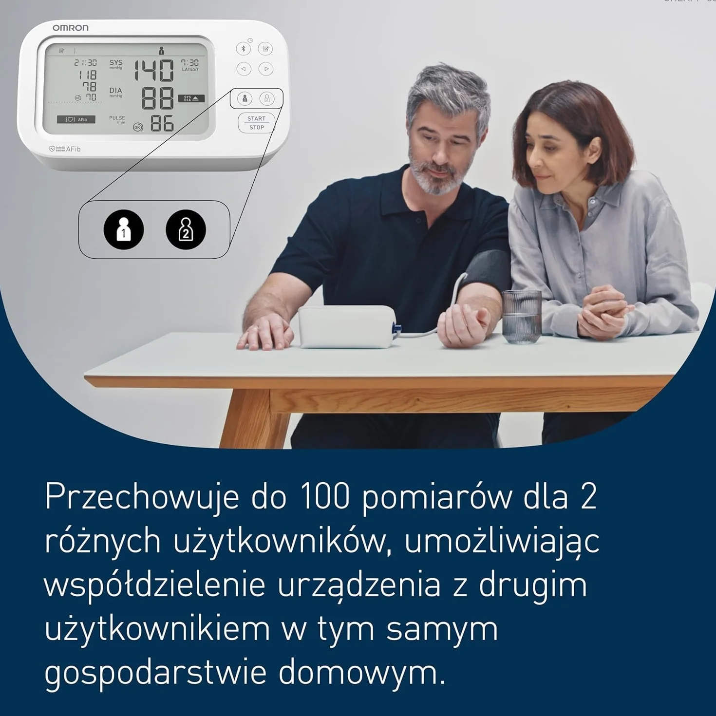 Ciśnieniomierz OMRON X7 Smart AFib | Wykrywanie migotania przedsionków przy każdej kontroli ciśnienia krwi w domu | Potwierdzone klinicznie, w tym ciąża i cukrzyca | Mankiet Intelli Wrap 22-42 cm