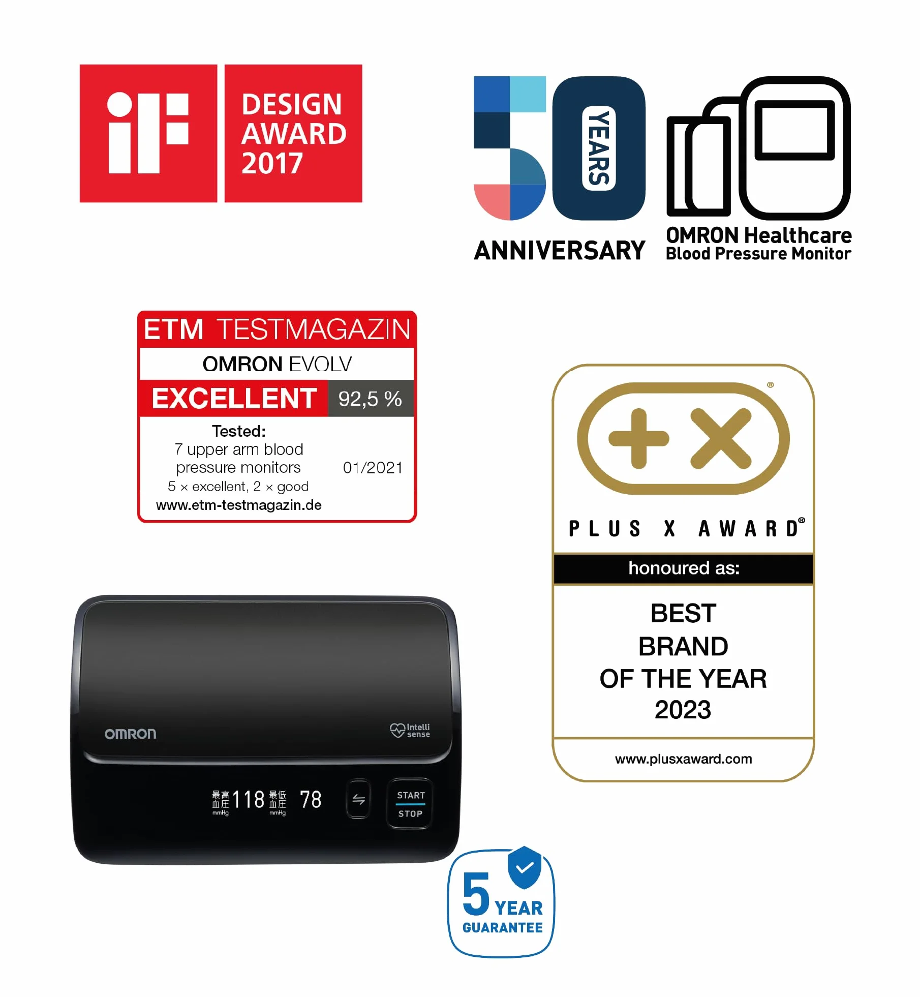 OMRON EVOLV Smart - Bezprzewodowy ciśnieniomierz naramienny z funkcją Bluetooth i bezpłatną aplikacją dla systemów iOS i Android - teraz 6 miesięcy OMRON Connect Premium za darmo