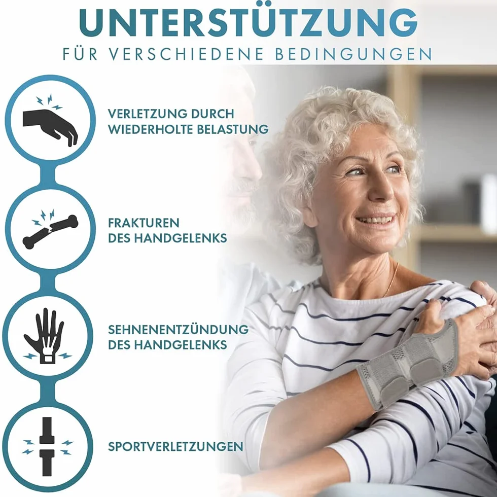 orteza podtrzymująca nadgarstek ze stabilizatorem szyny – szyna nadgarstkowa lewa lub prawa ręka na skręcenia, zapalenie ścięgna i powtarzające się urazy nadwyrężenia, zapalenie stawów
