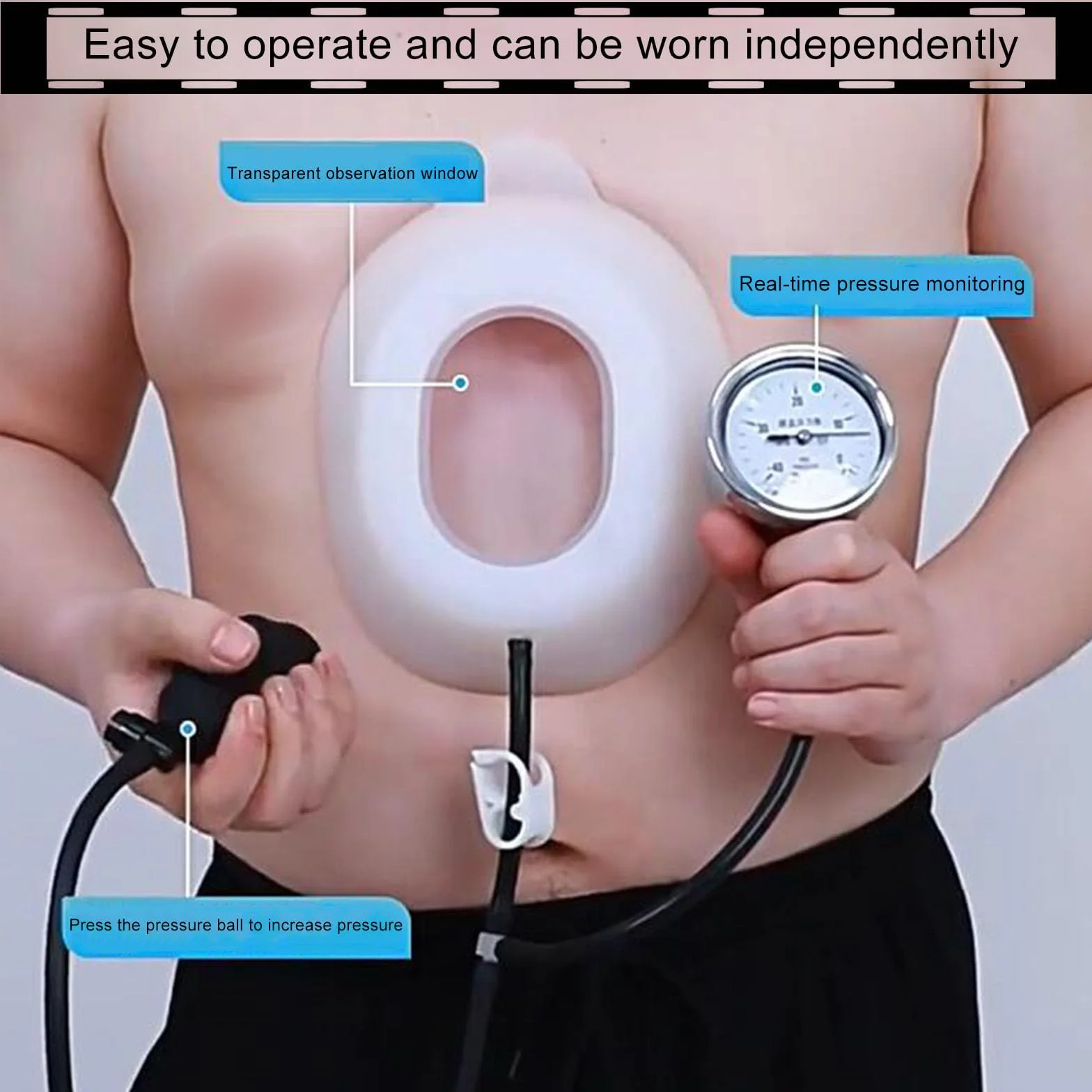 Pectus Excavatum Bańka próżniowa – Pectus Excavatum Orteza ortezy dla dorosłych i dzieci, fizyczna korekcja Pectus Excavatum, terapia bąbelkami próżniowymi (L-L)