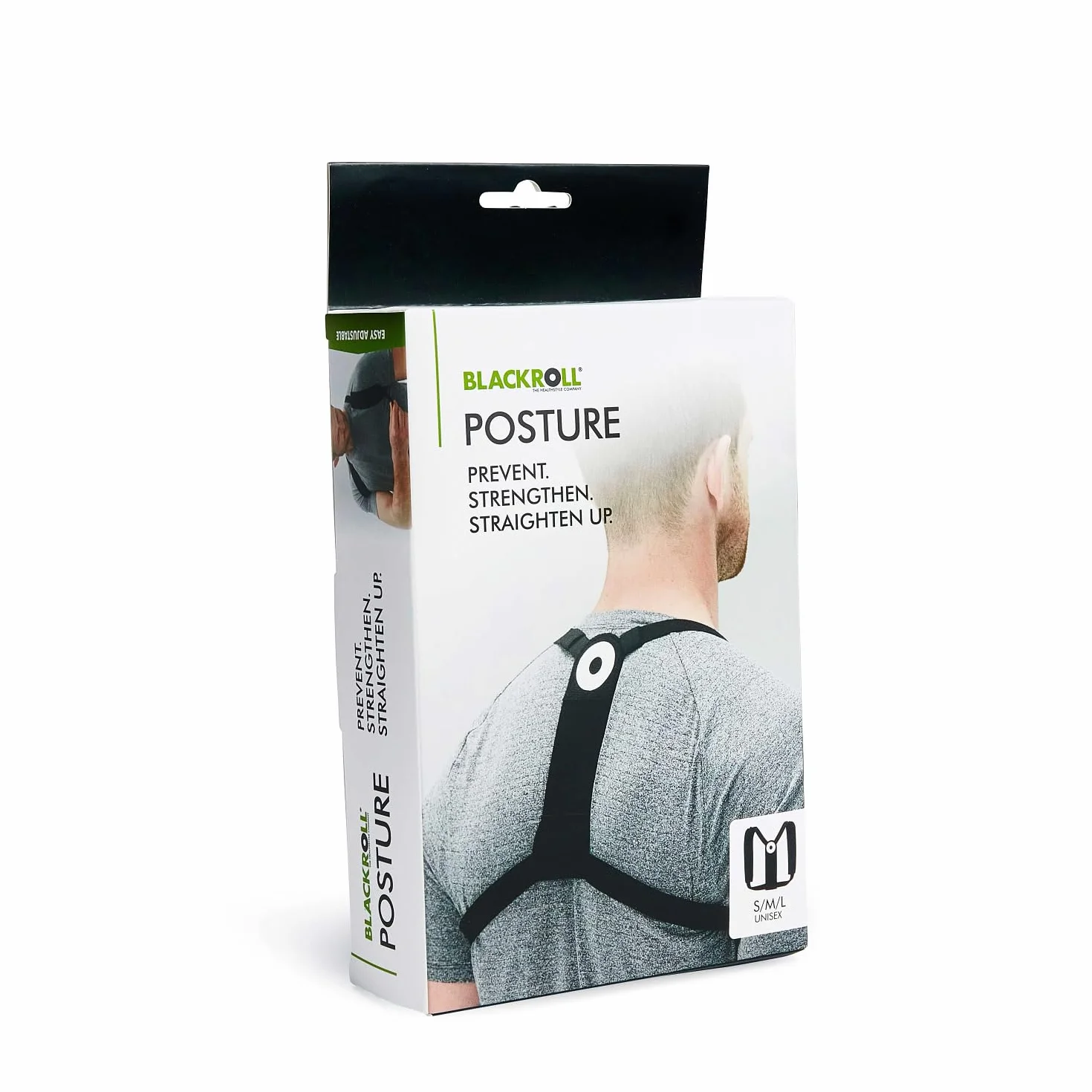 BLACKROLL Posture trener postawy | wzmacnia mięśnie pleców, zapobiega napięciom | wyściełane paski do noszenia | indywidualnie regulowany | nadaje się do prania | kolor czarny