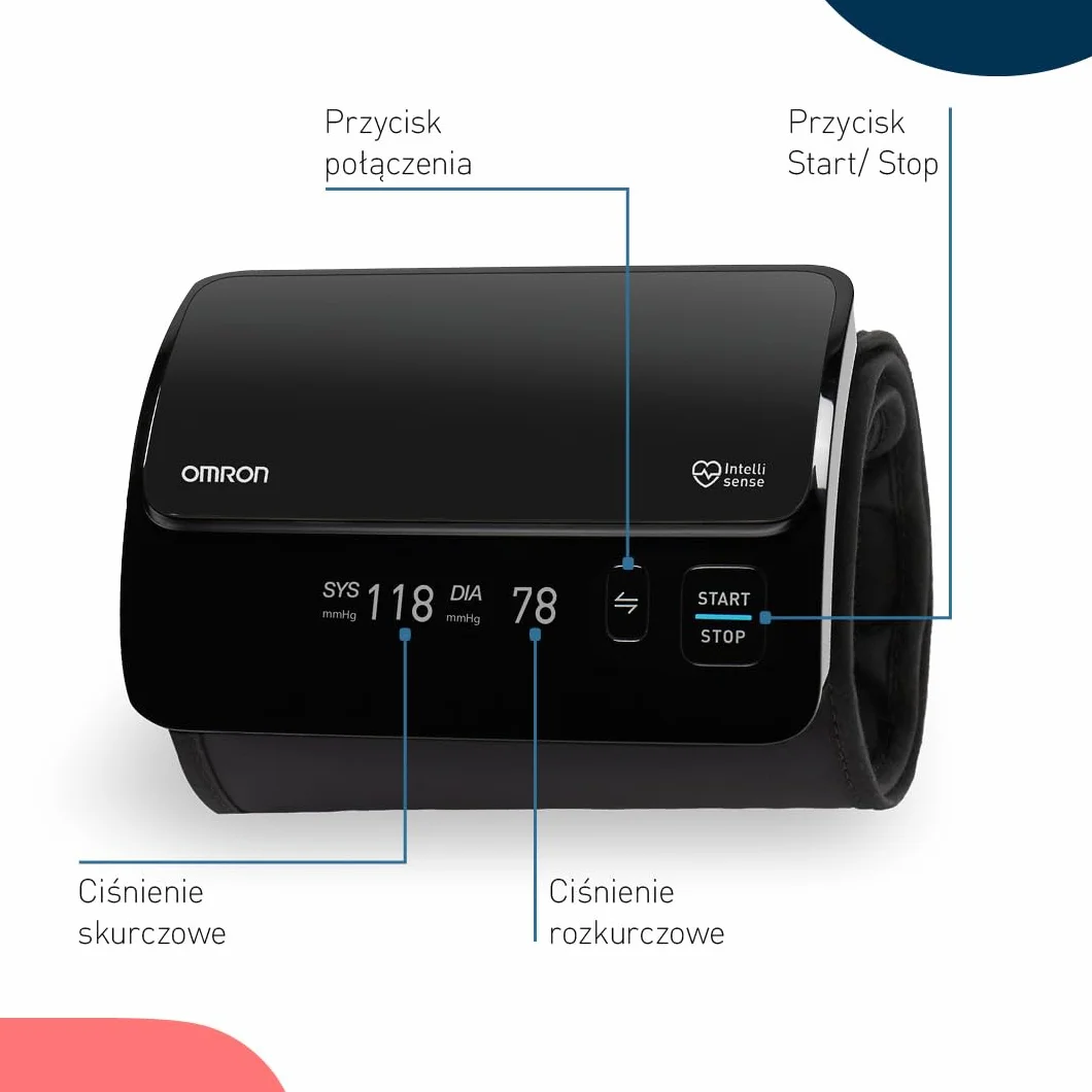 OMRON EVOLV Smart - Bezprzewodowy ciśnieniomierz naramienny z funkcją Bluetooth i bezpłatną aplikacją dla systemów iOS i Android - teraz 6 miesięcy OMRON Connect Premium za darmo
