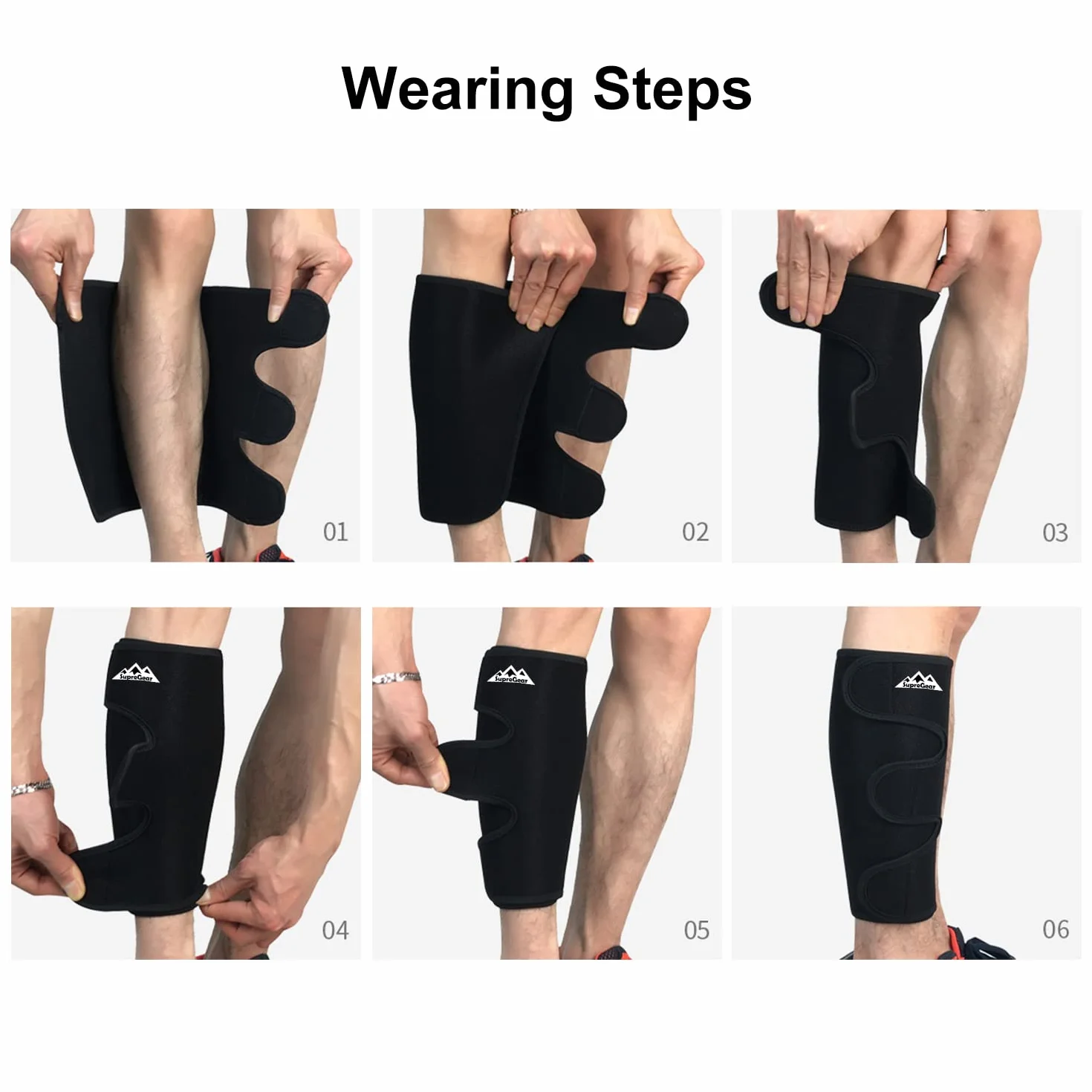 supregear Wsparcie łydki, Regulowana szyna łydki, rękaw owijający do obrzęku mięśni, trening turystyczny, wygodne oddychające wsparcie Calf dla mężczyzn i kobiet
