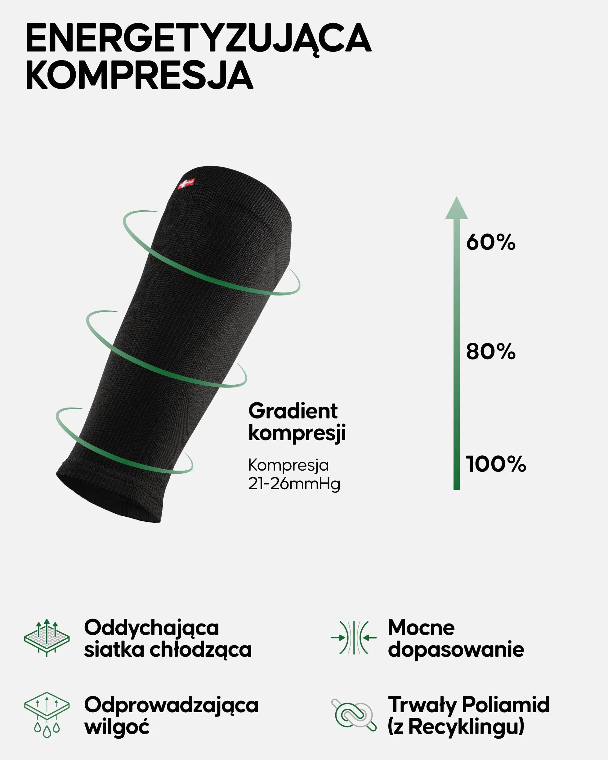 DANISH ENDURANCE Opaski Kompresyjne na Łydki 21-26 mmHg, do Biegania i Regeneracji, Stopniowana Kompresja, dla Kobiet i Mężczyzn, 3-Pak, Czarny, 3-pack, L