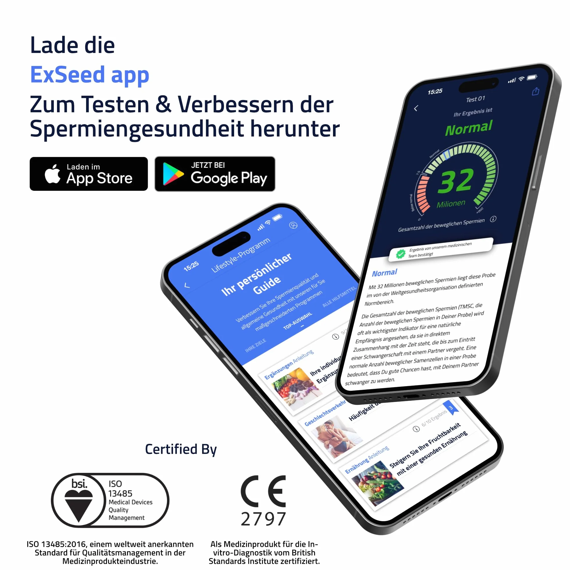 Health Test nasienia do domu + Omega 3 kapsułki, wysoka dawka – test płodności dla mężczyzn z olejem rybnym premium – wspomaga jakość nasienia i hormony – 2 testy + 60 miękkich żeli