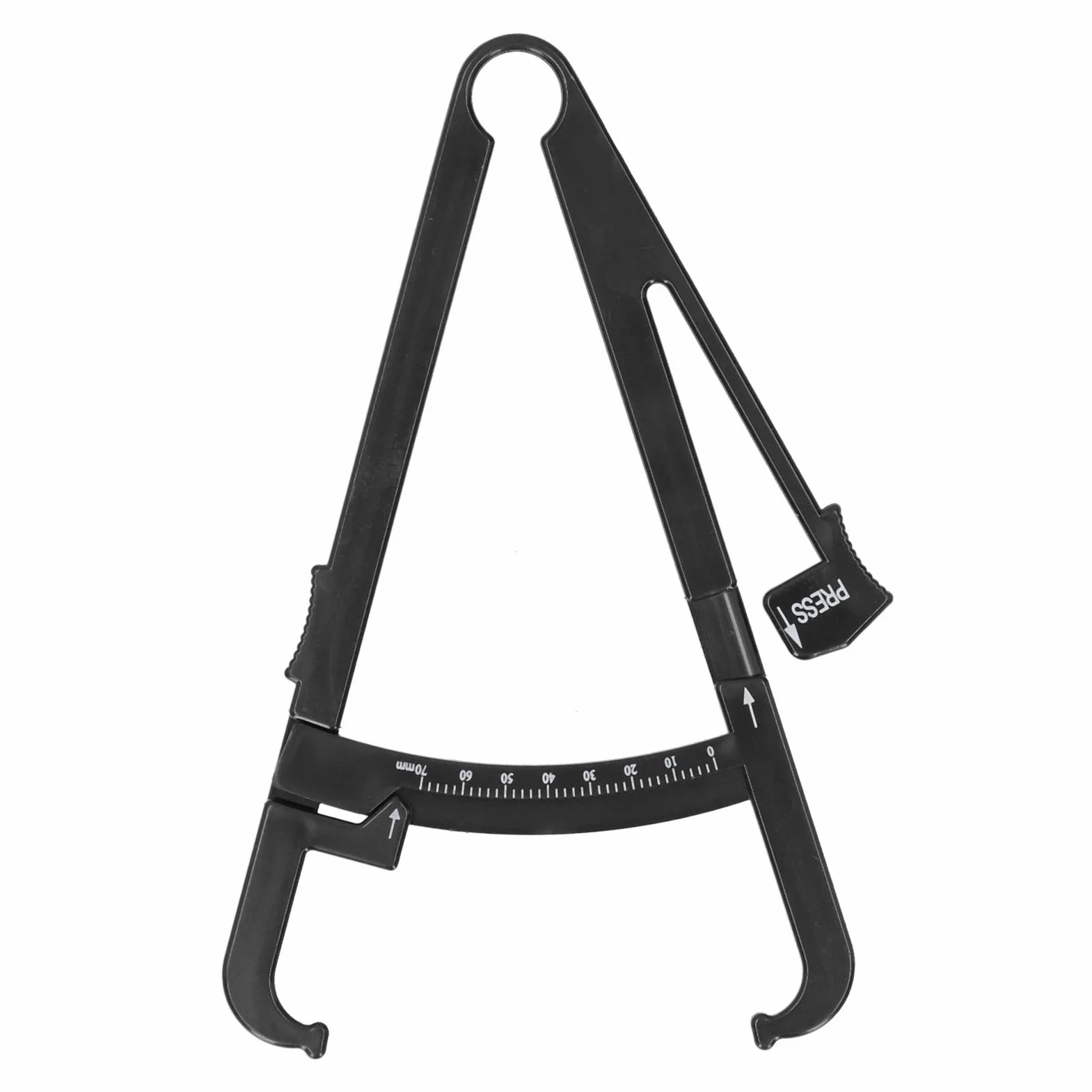 Skinfold Caliper, Fat Measurement Tool Body Fat Caliper, odporność na korozję, do pomiaru tkanki tłuszczowej (czarne centymetrowe siodełko tłuszczowe)