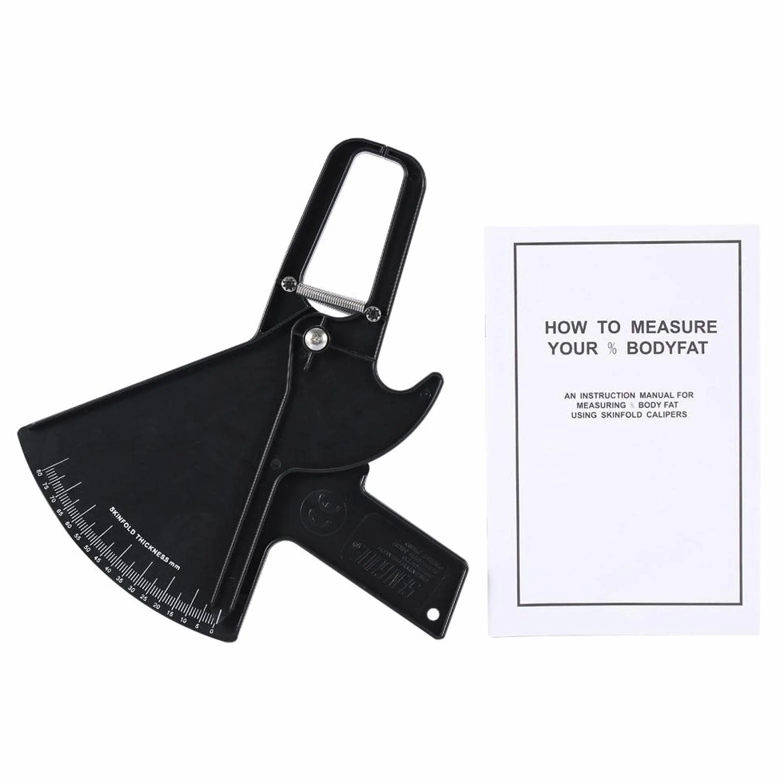 Personal Skinfold Caliper 2 kolory 0 – 80 mm pomiar tłuszczu Skinfold Caliper Measure Tester [czarny], suwmiarka pomiarowa tkanki tłuszczowej, narzędzia