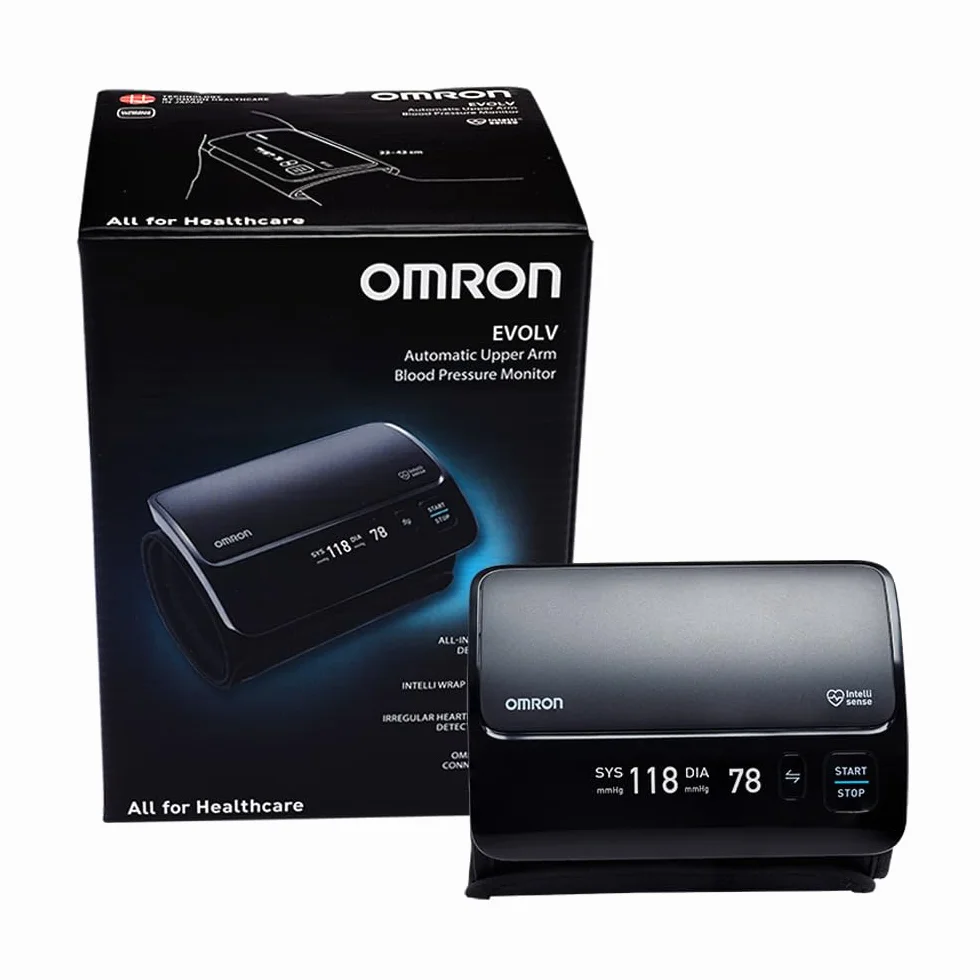 OMRON EVOLV Smart - Bezprzewodowy ciśnieniomierz naramienny z funkcją Bluetooth i bezpłatną aplikacją dla systemów iOS i Android