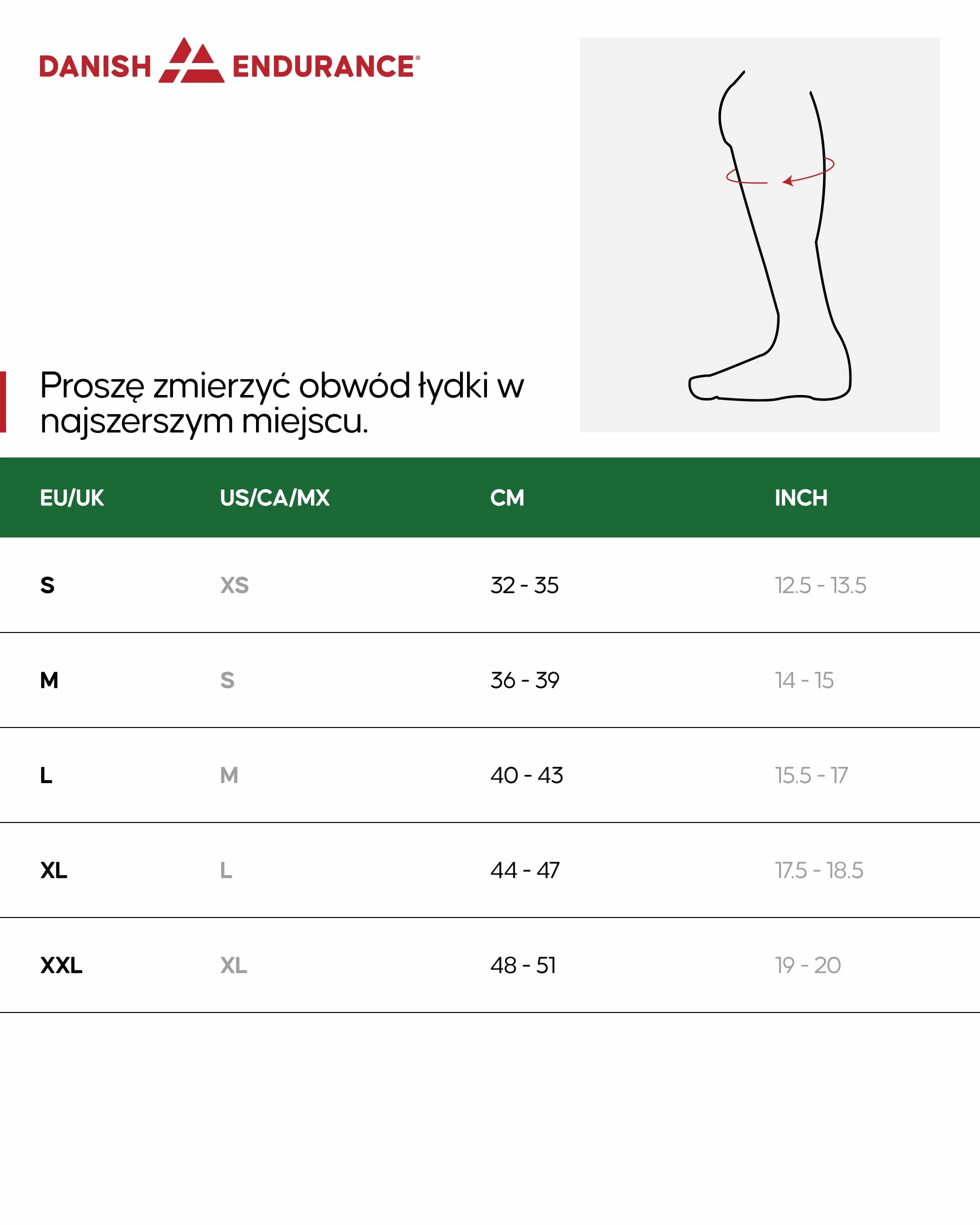 DANISH ENDURANCE Opaski Kompresyjne na Łydki 21-26 mmHg, do Biegania i Regeneracji, Stopniowana Kompresja, dla Kobiet i Mężczyzn, 3-Pak, Czarny, 3-pack, L