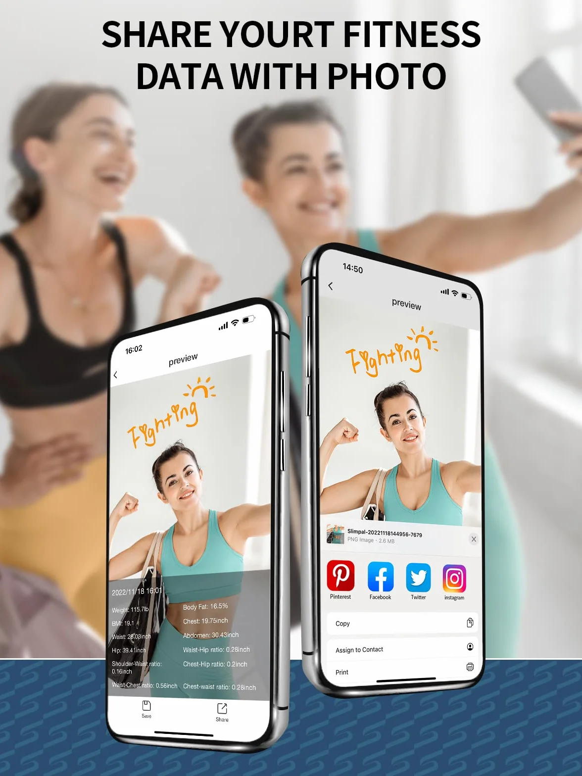 Slimpal Inteligentna taśma miernicza do pomiaru tkanki tłuszczowej Bluetooth, pomiar bicepsów, klatki piersiowej, bioder, łydek, ud i karku, taśma miernicza do fitnessu