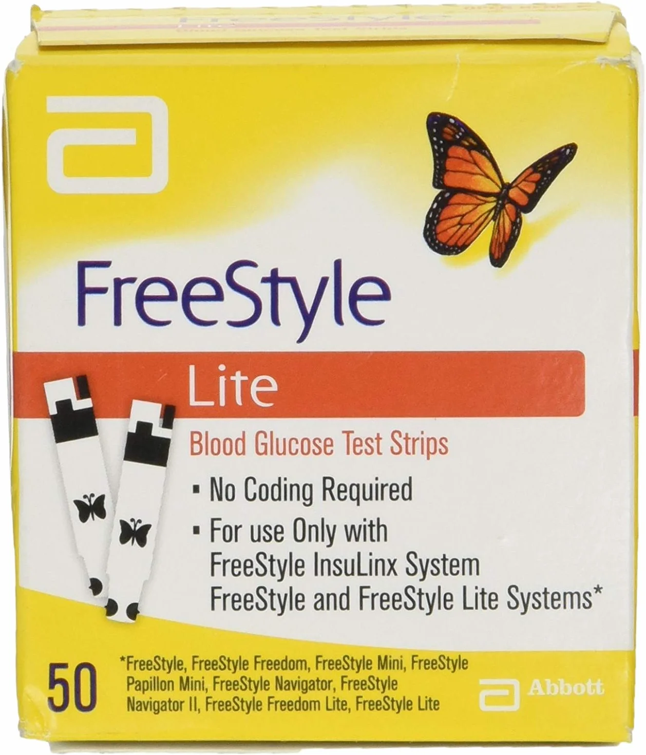 Freestyle Lite fre537 m paski testowe do pomiaru poziomu cukru we krwi (50 sztuk)