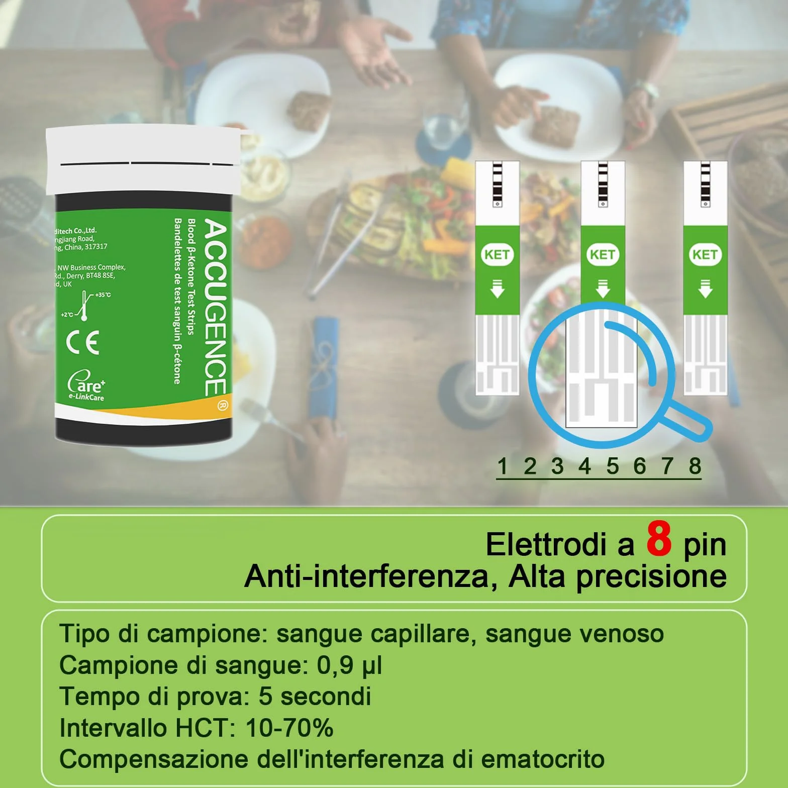 Paski testowe do ketonu we krwi 30 szt. i 30 lancetów, paski keto dieta keton test samokontroli