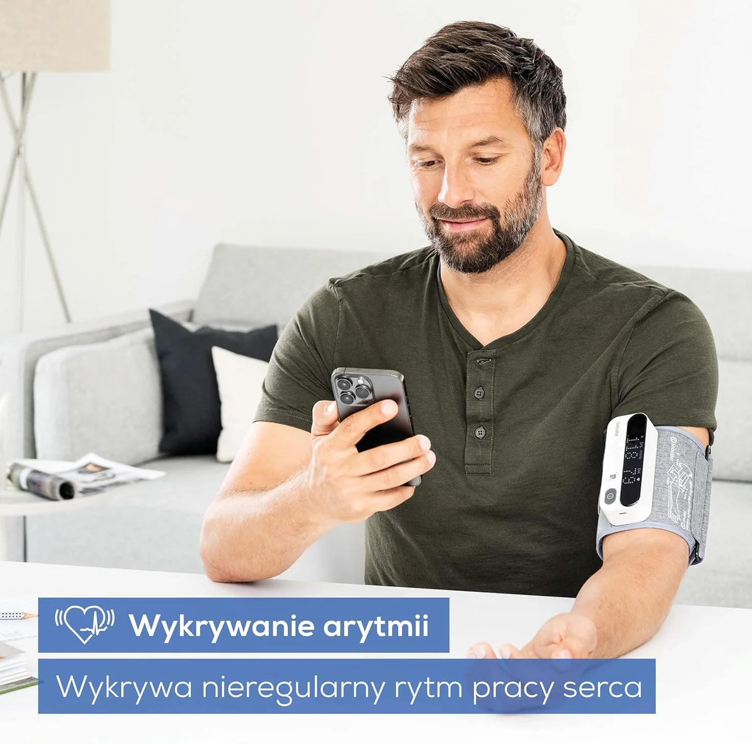 Beurer BM 59 ciśnieniomierz naramienny, mankiet bez przewodów i kabli, wskaźnik LED ryzyka, wykrywanie arytmii, mankiet na 22-42 cm, z aplikacją, przesyłanie danych do Apple Health i innych
