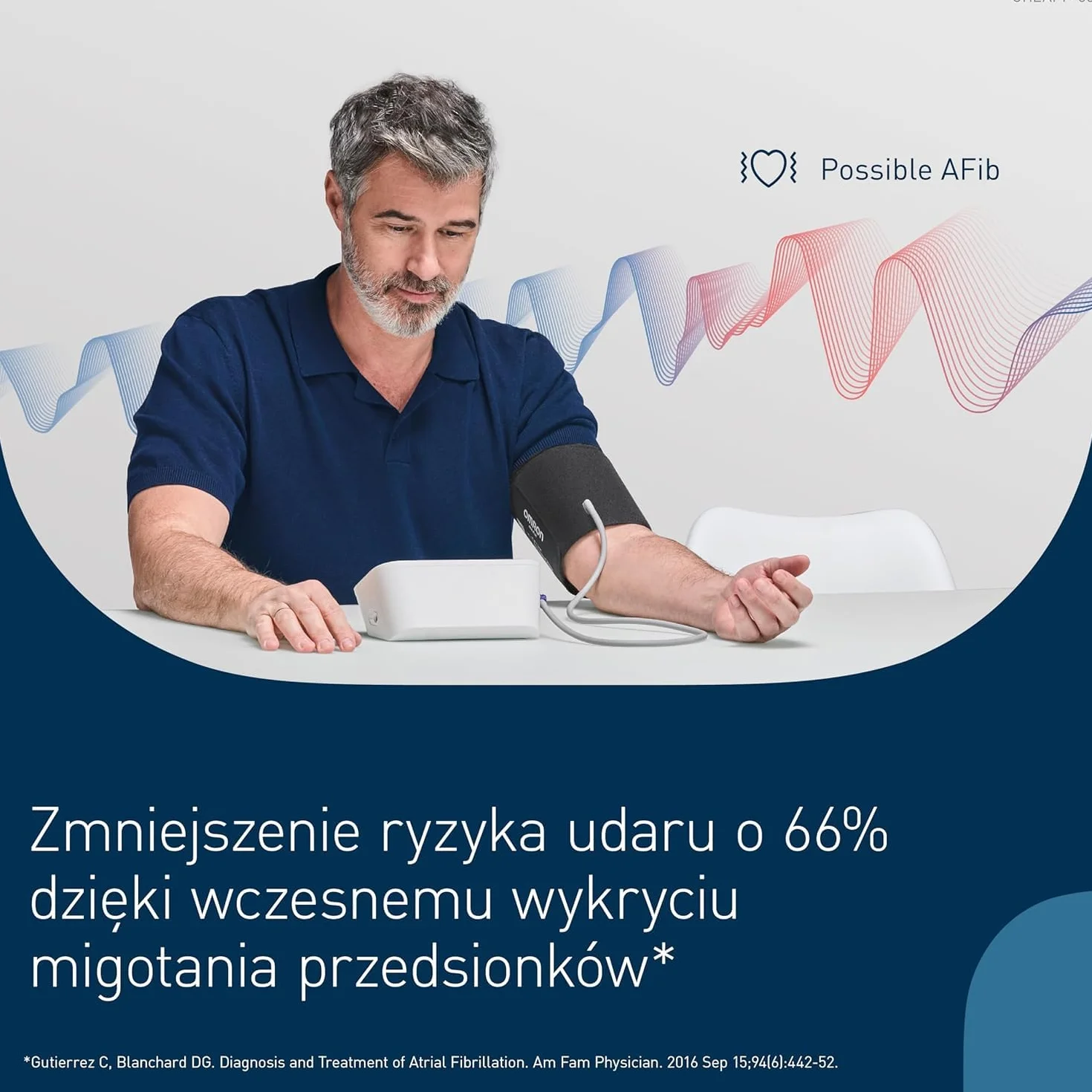 Ciśnieniomierz OMRON X7 Smart AFib | Wykrywanie migotania przedsionków przy każdej kontroli ciśnienia krwi w domu | Potwierdzone klinicznie, w tym ciąża i cukrzyca | Mankiet Intelli Wrap 22-42 cm