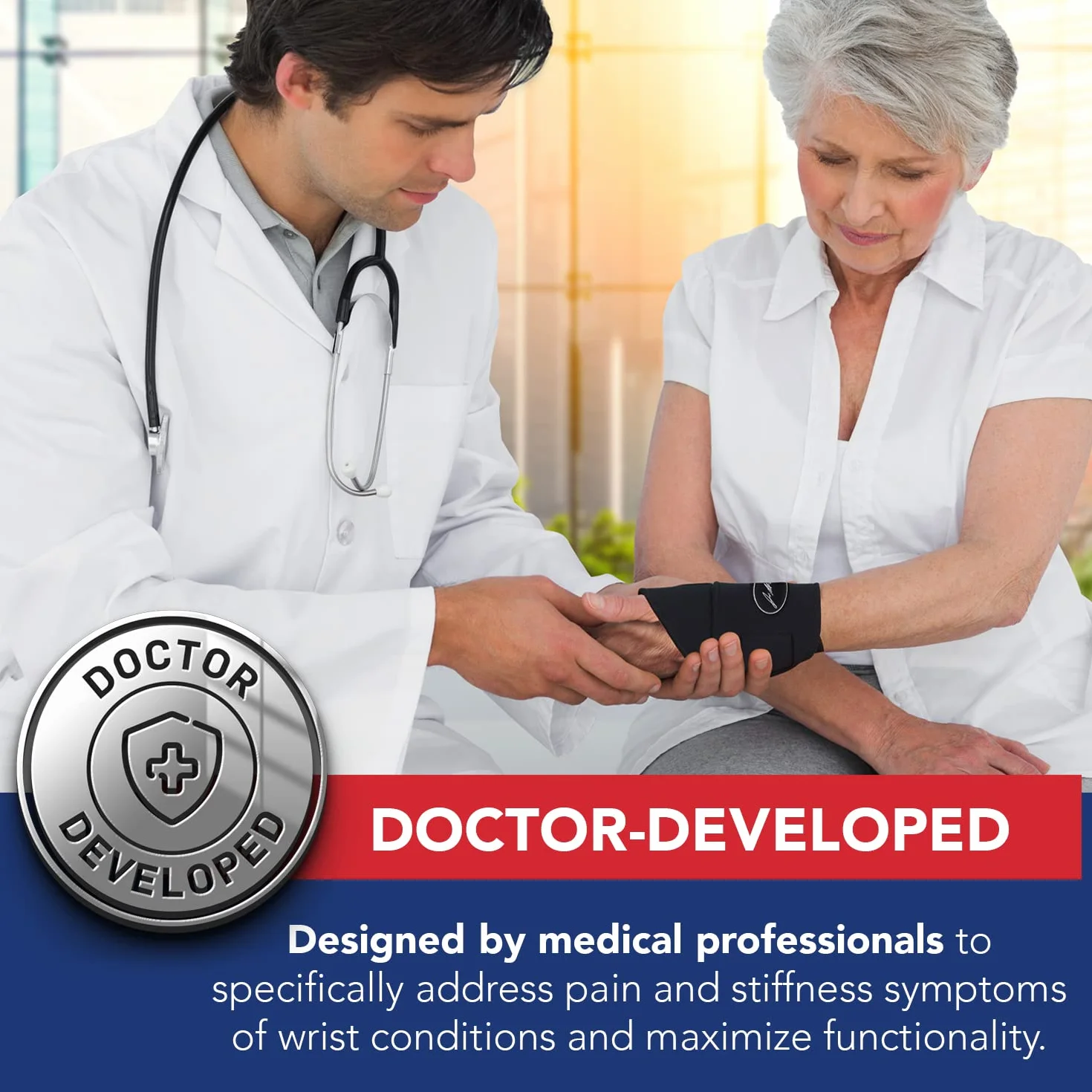 Dr. Arthritis Zaprojektowane przez lekarzy, lekkie bandaże na nadgarstek, zapalenie pochewki ścięgien, wsparcie nadgarstka i bandaż na nadgarstek, szyna do tunelu nadgarstka, bandaż na rękę po prawej