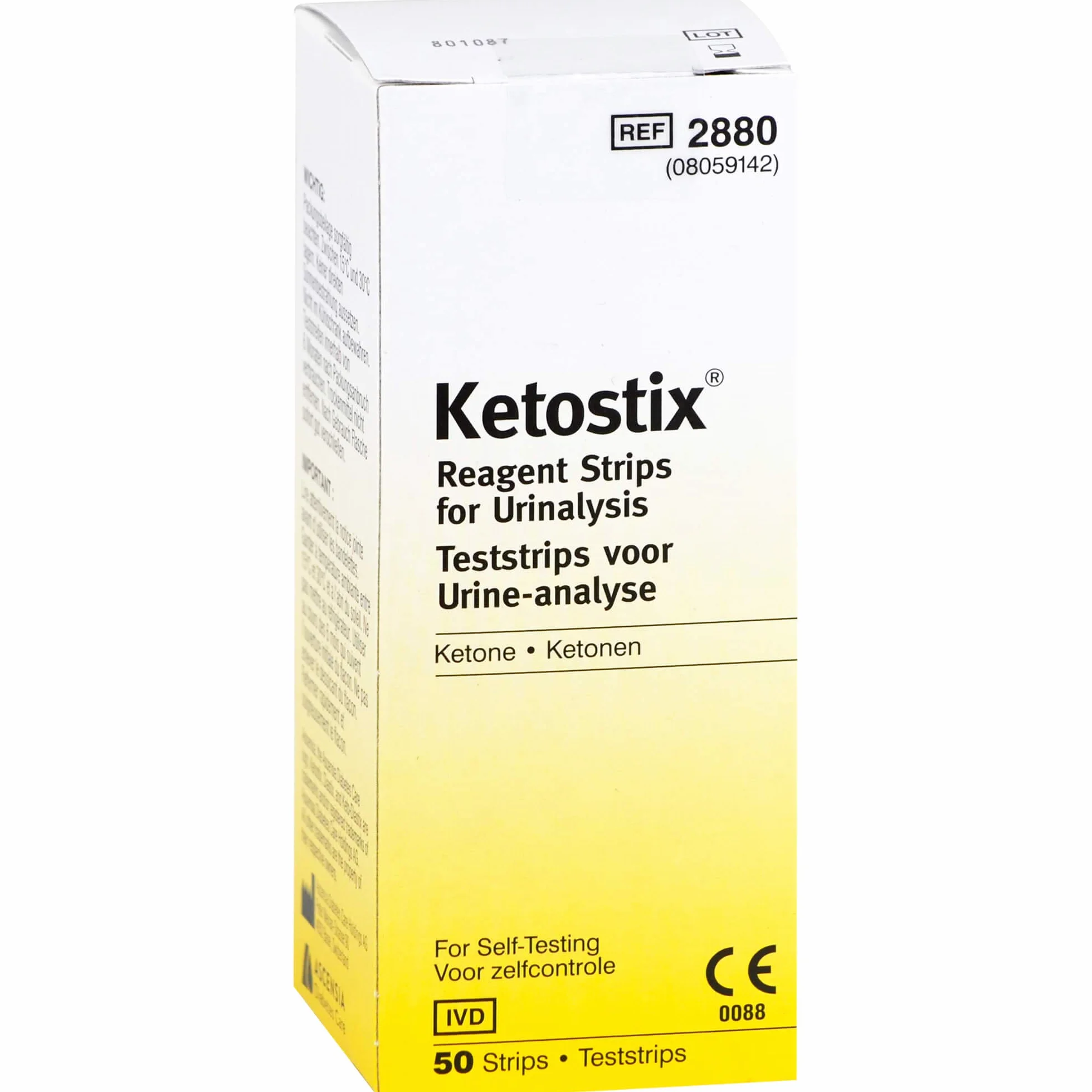 Bayer Ketostix® keto paski testowe do testowania moczu, cukier moczowy, ketoza, 50 sztuk