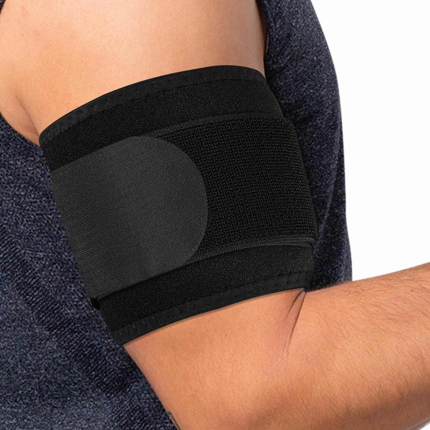 supregear Bandaż kompresyjny na zapalenie ścięgien i tricepsów, kompresja bicepsów i tricepsów przy naderwaniach mięśni, wsparcie kompresyjne ramienia (Czarny, S/M)
