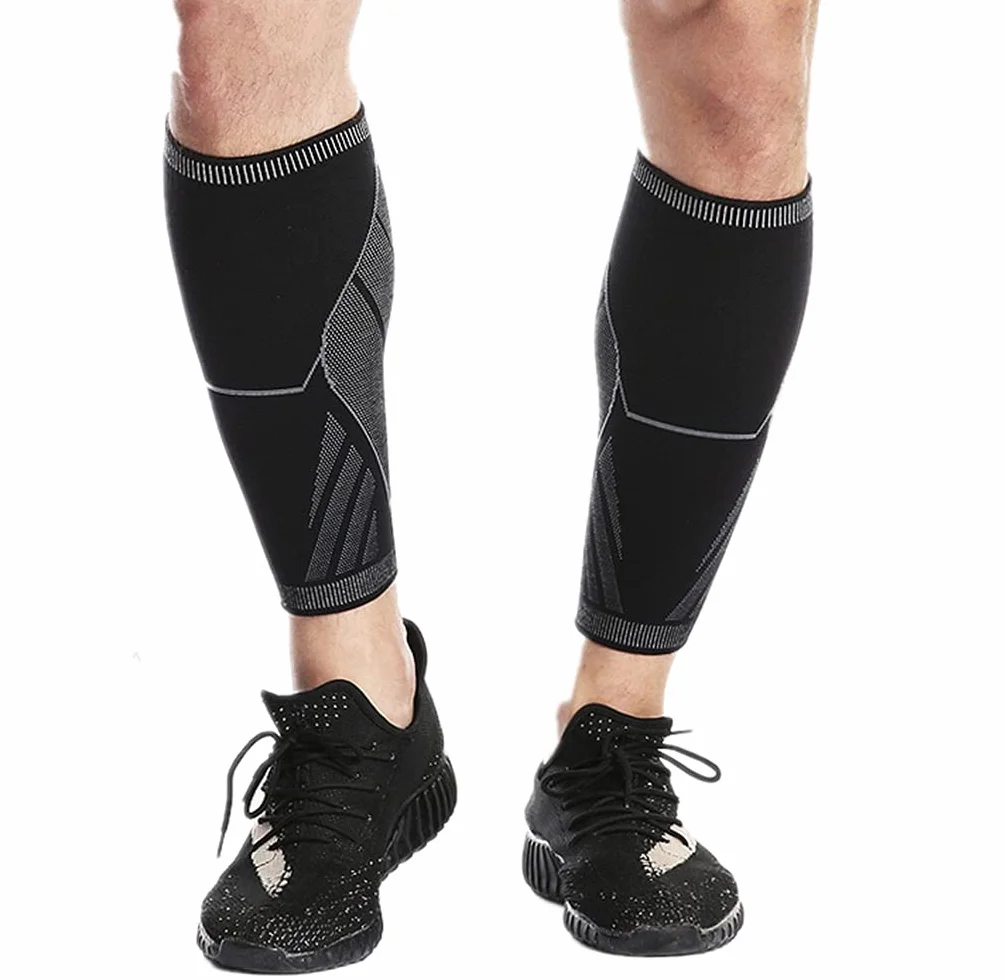 ACTFIT Bandaż na łydka, wsparcie kompresyjne, regulowane skarpety bez stóp do sportu, biegania, jazdy na rowerze, crossfitu, siłowni, tenisa (XL, jedna para)