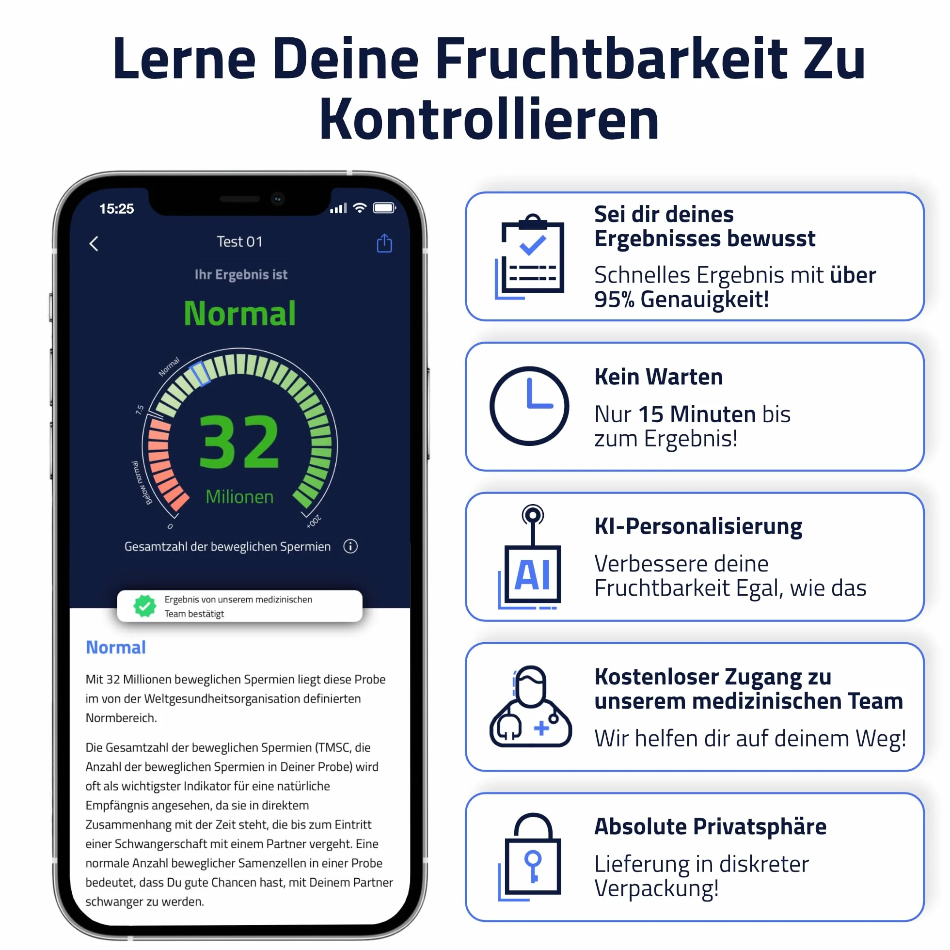 Health Test nasienia do domu + Omega 3 kapsułki, wysoka dawka – test płodności dla mężczyzn z olejem rybnym premium – wspomaga jakość nasienia i hormony – 2 testy + 60 miękkich żeli