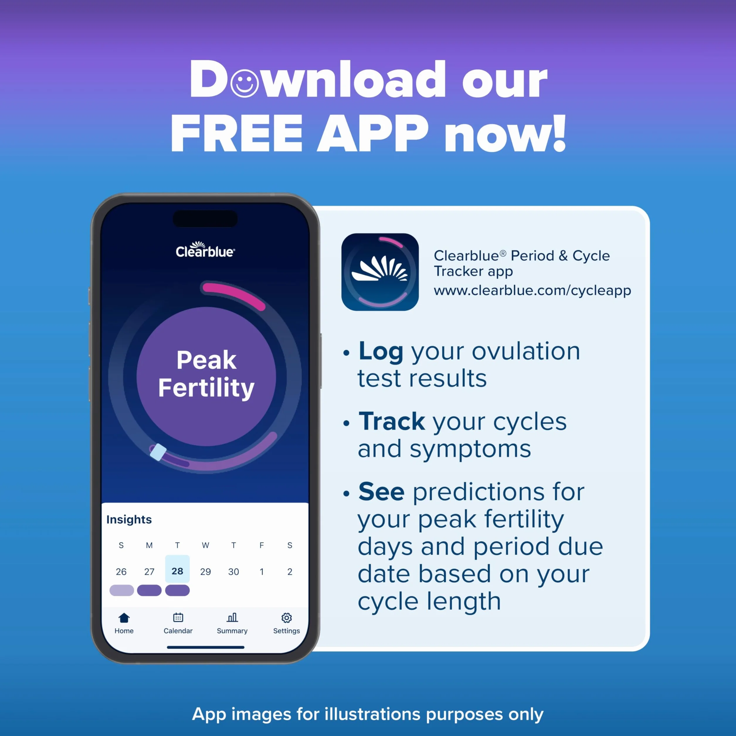 Clearblue Cyfrowy zestaw do testowania owulacji (OPK), znajdź swoje 2 dni szczytowe, 1 uchwyt cyfrowy i 30 testów, wypróbuj BEZPŁATNĄ aplikację Clearblue Period & Cycle Tracker