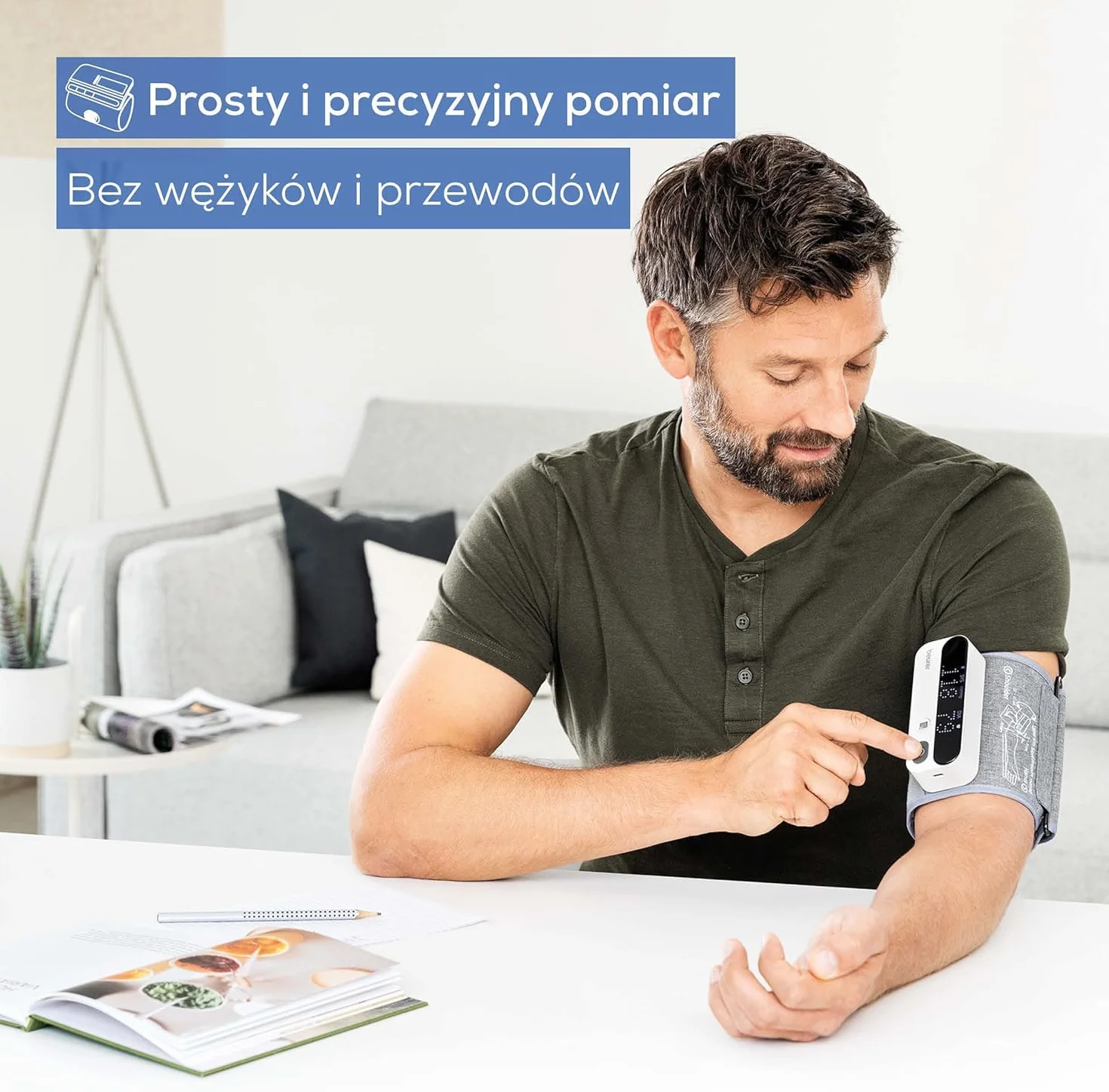Beurer BM 59 ciśnieniomierz naramienny, mankiet bez przewodów i kabli, wskaźnik LED ryzyka, wykrywanie arytmii, mankiet na 22-42 cm, z aplikacją, przesyłanie danych do Apple Health i innych
