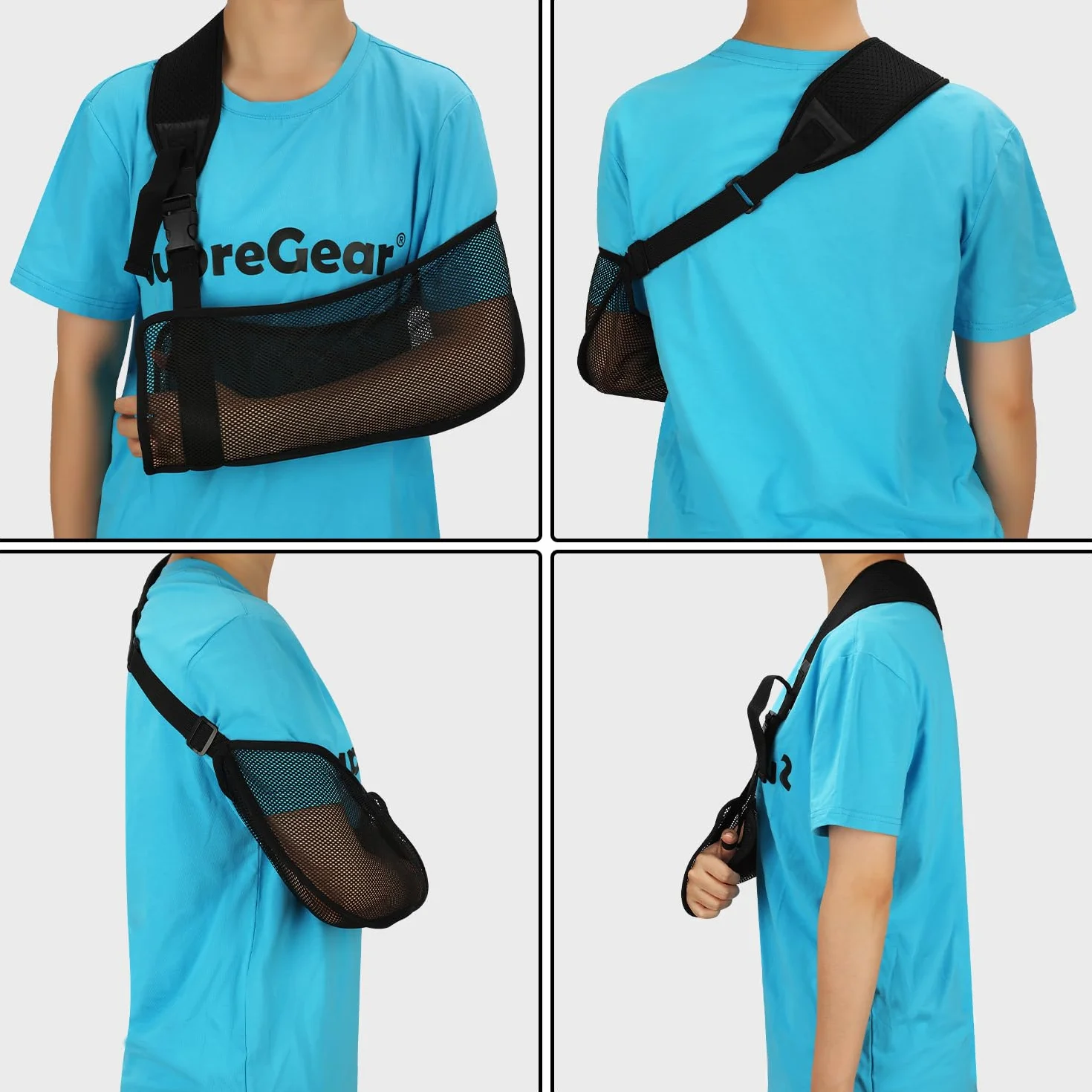 supregear Opaska na ramię z siatki, medyczny bandaż unieruchamiający regulowany lekki czepek rotatora, podparcie ramienia łokcia nadgarstka, rany, nadaje się do lewego/prawego ramienia