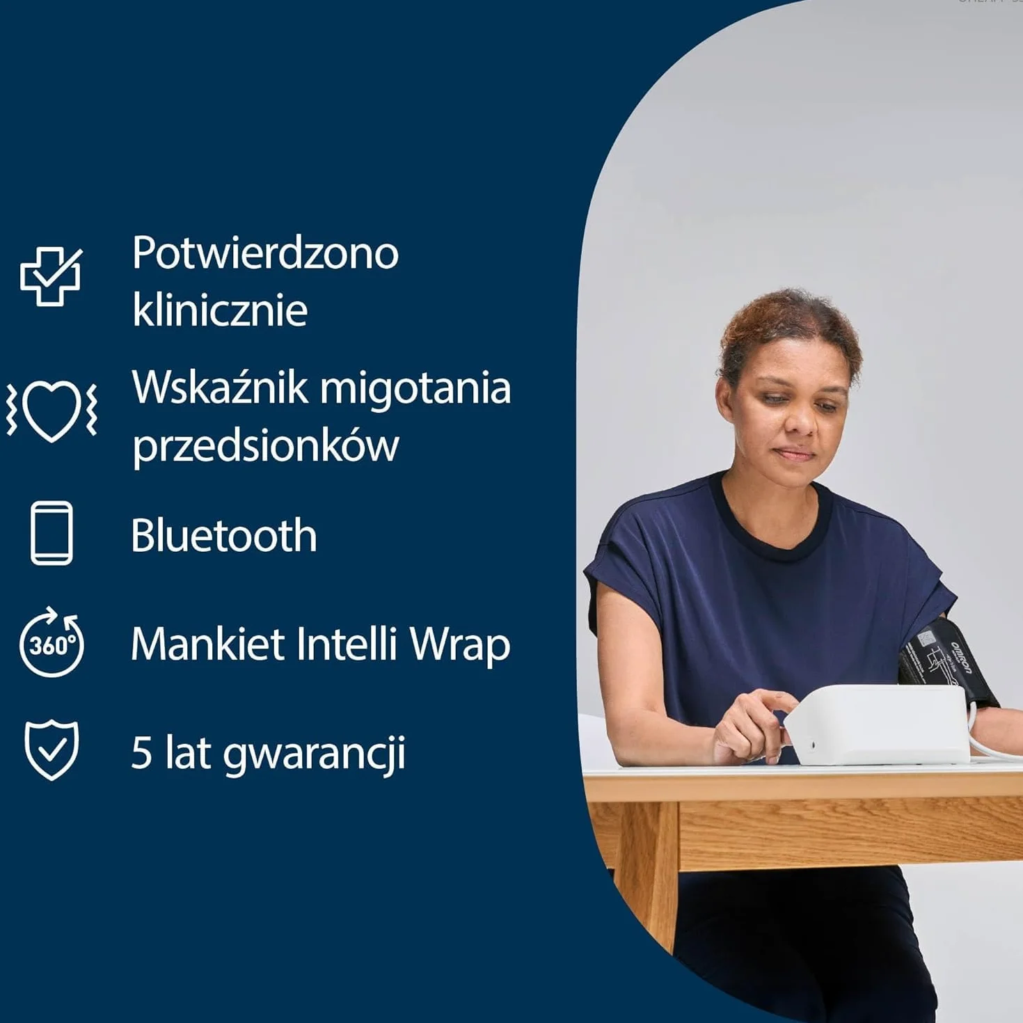 Ciśnieniomierz OMRON X7 Smart AFib | Wykrywanie migotania przedsionków przy każdej kontroli ciśnienia krwi w domu | Potwierdzone klinicznie, w tym ciąża i cukrzyca | Mankiet Intelli Wrap 22-42 cm
