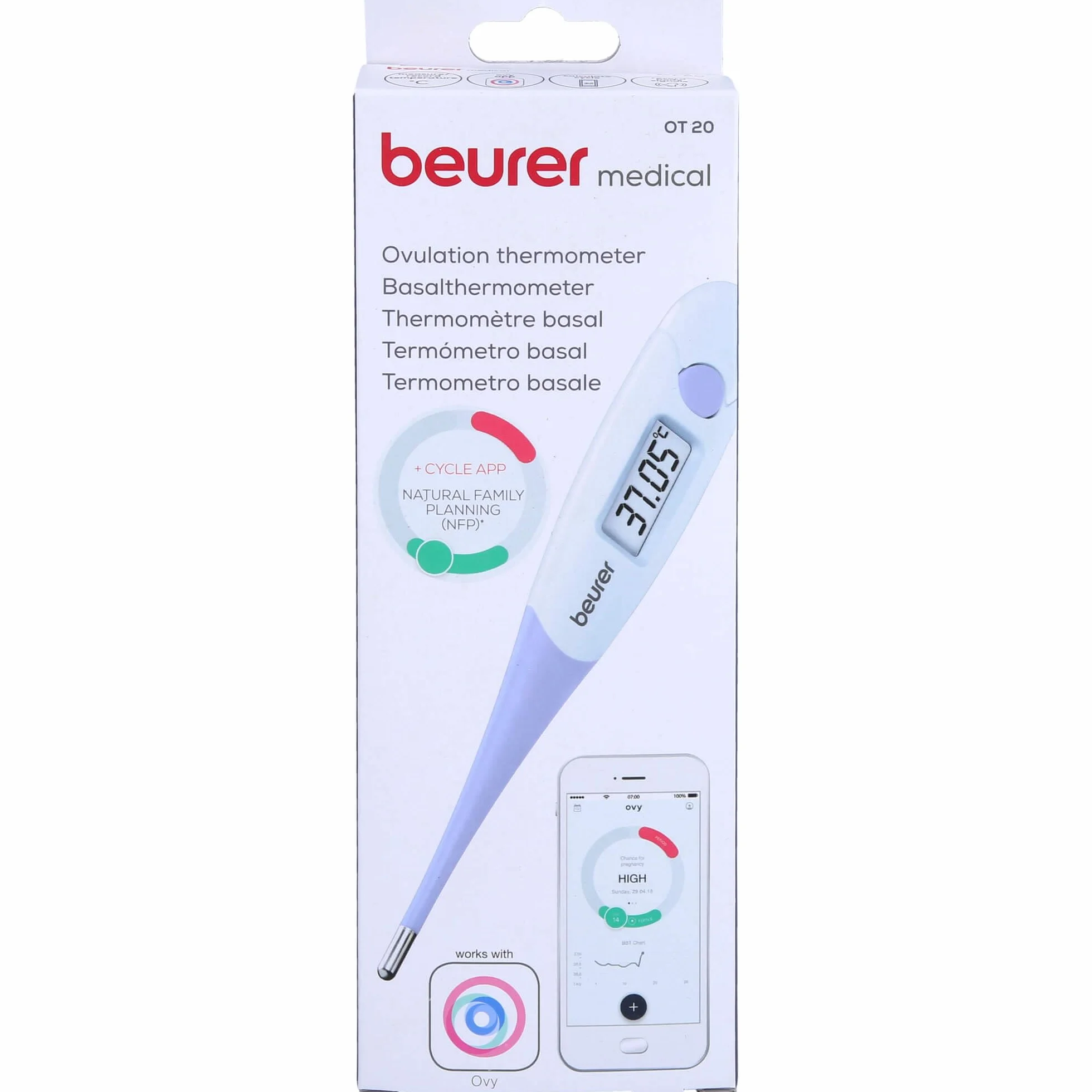 Beurer OT 20 termometr bazaltowy do monitorowania owulacji i naturalnego planowania ciąży