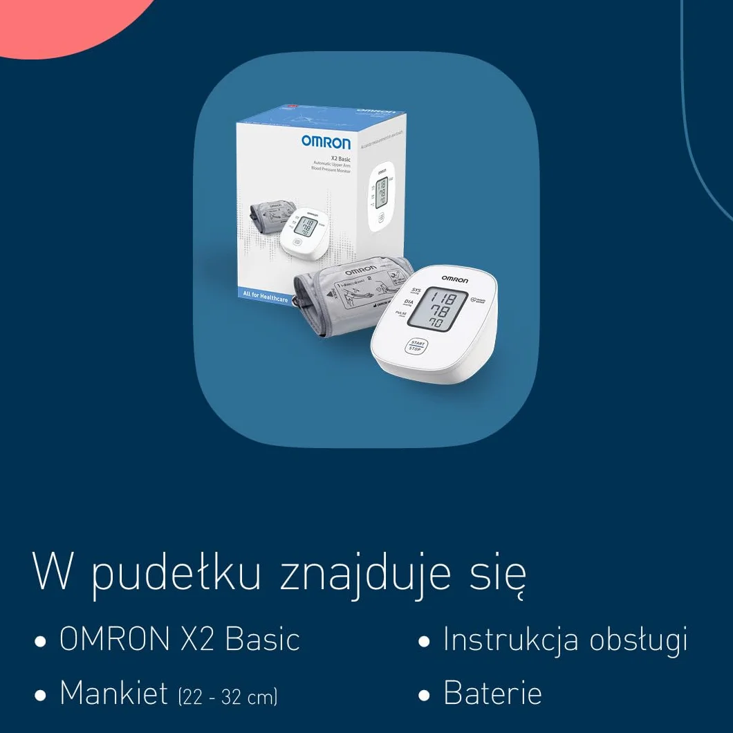 OMRON X2 Basic – automatyczny ciśnieniomierz naramienny do użytku domowego