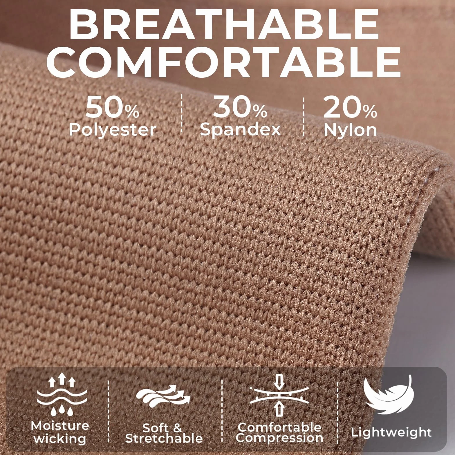 Neotech Care - Bandaż podpierający łydki - elastyczny, oddychający materiał - średnia kompresja (Beige, 2 jednostki, XL)