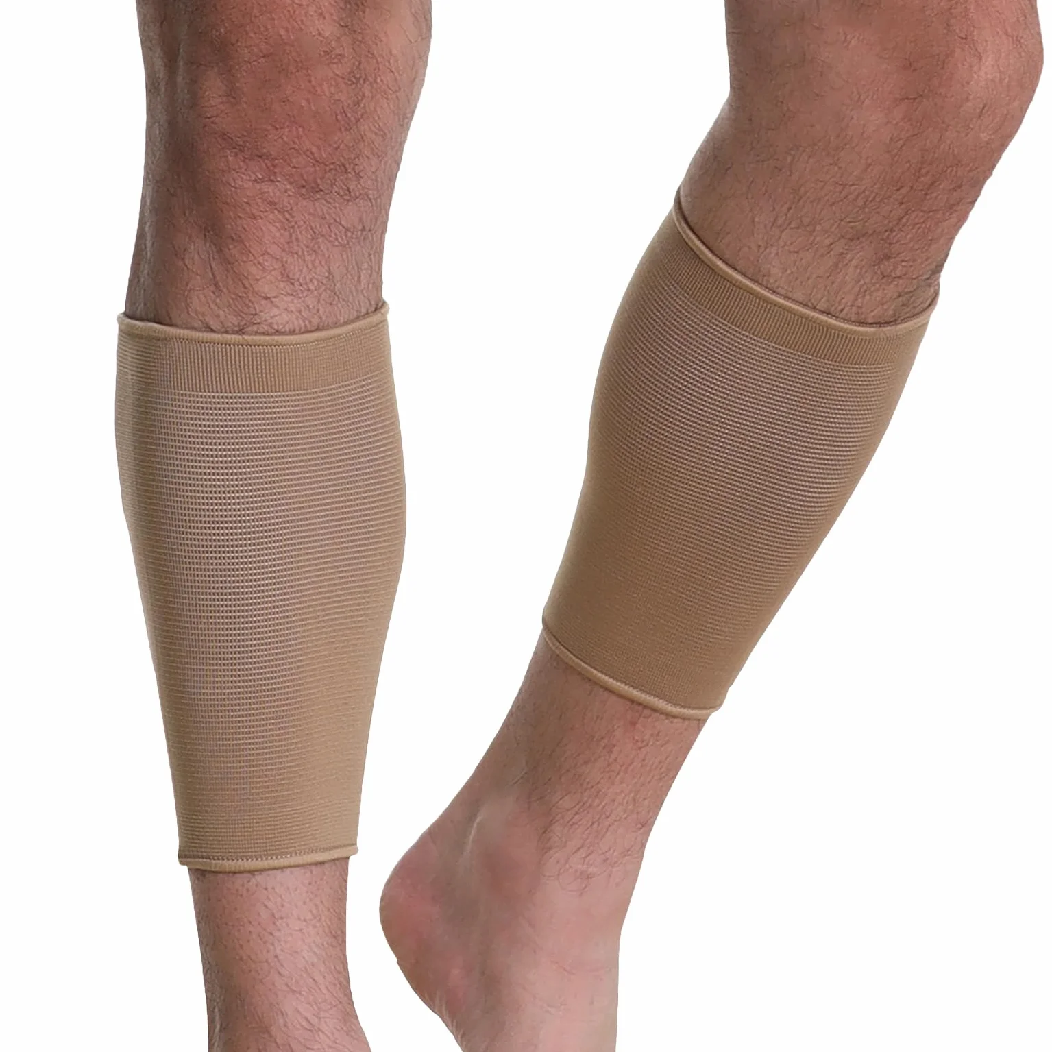 Neotech Care - Bandaż podpierający łydki - elastyczny, oddychający materiał - średnia kompresja (Beige, 2 jednostki, XL)