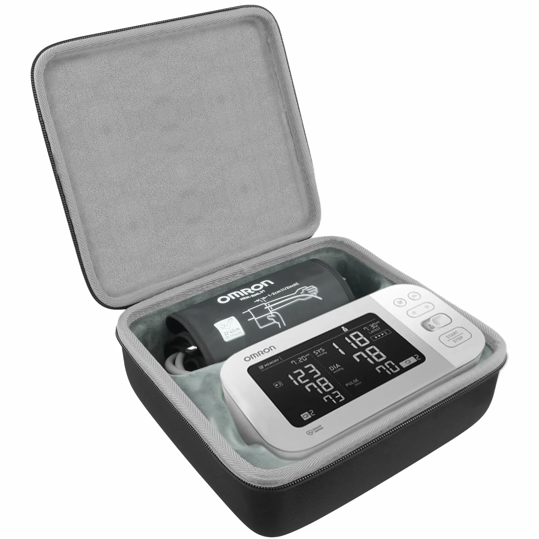 co2CREA Twarda torba do przechowywania etui podróżne do Omron X7 Smart/OMRON serii 10 BP7450 BP5350 BP5450 /M7 Intelli IT/M6 Comfort Home ciśnieniomierz ciśnienie krwi maszyna, Czarny, for Omron X7,