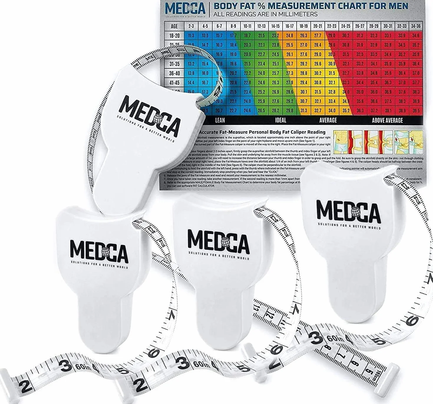 Body Tape Measure - (4 Pack) Taśmy pomiarowe dla monitorów wagi ciała i tłuszczu, (cale i cm) chowany Tape Measure Ruler dla dokładnego kalkulatora tkanki tłuszczowej pomaga obliczyć Fitness Body Measurements