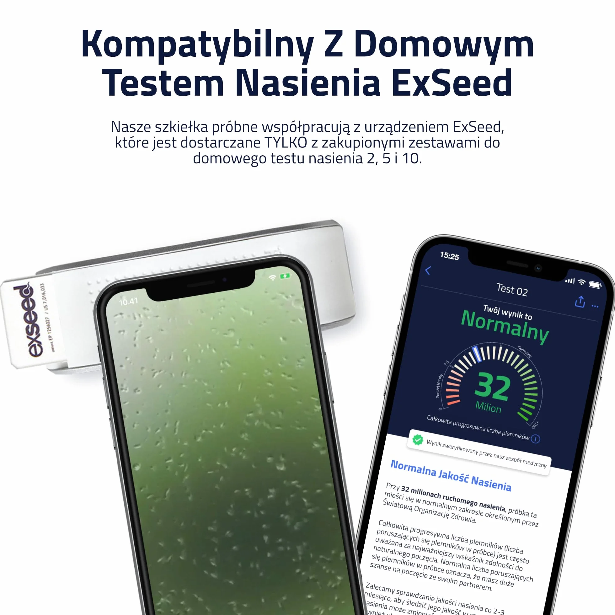 Health - Zestaw do uzupełniania testów nasienia - 2 zestawy testowe - kompatybilny ze wszystkimi testami domowymi ExSeed - z kubkami do pobierania, szkiełkami do próbek i chusteczkami