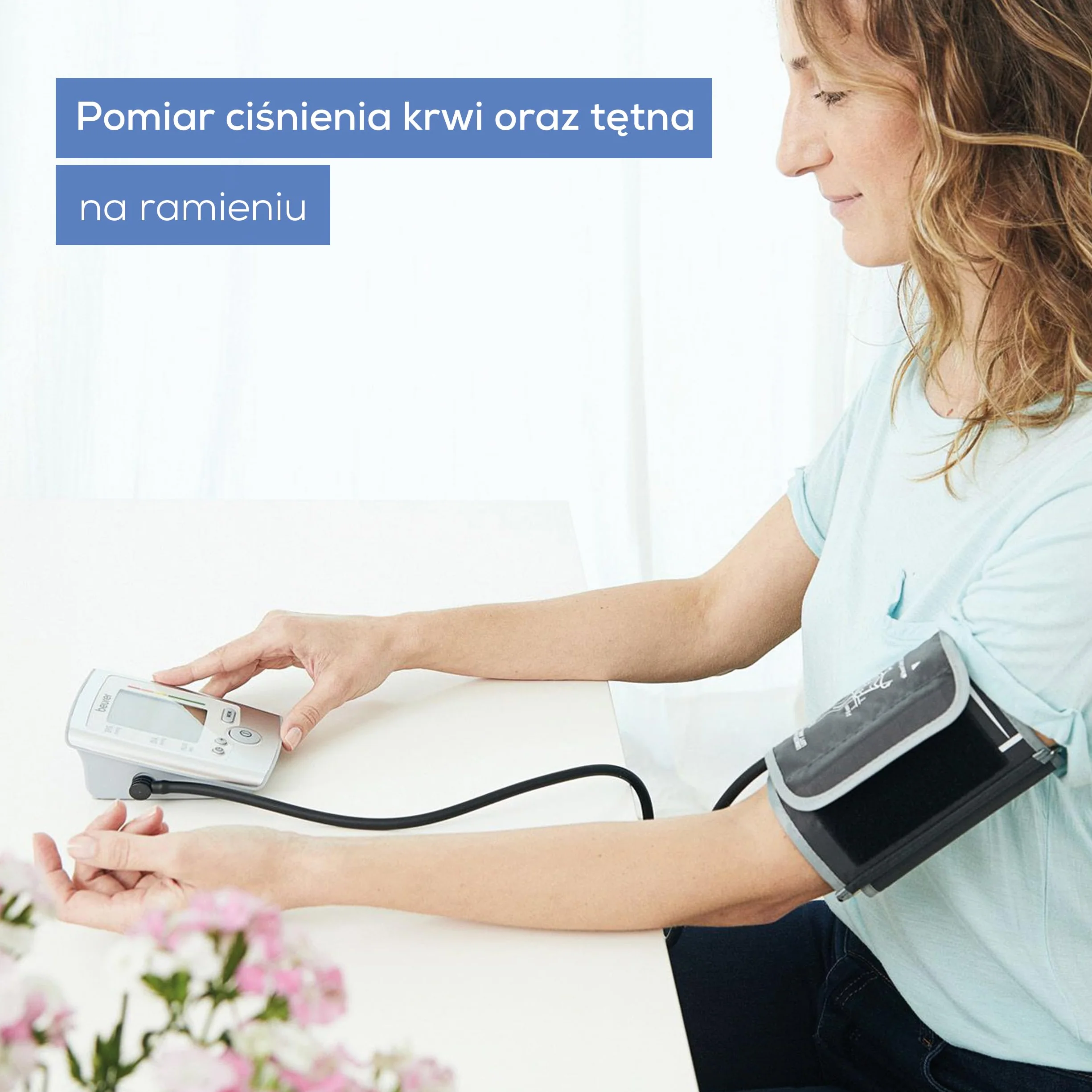 Beurer BM 35 Ciśnieniomierz naramienny, w pełni automatyczny pomiar ciśnienia krwi i pulsu, wskaźnik ryzyka i wykrywanie arytmii, urządzenie medyczne