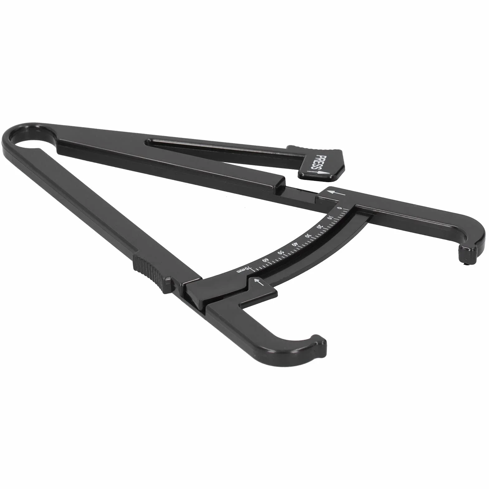 Skinfold Caliper, Fat Measurement Tool Body Fat Caliper, odporność na korozję, do pomiaru tkanki tłuszczowej (czarne centymetrowe siodełko tłuszczowe)
