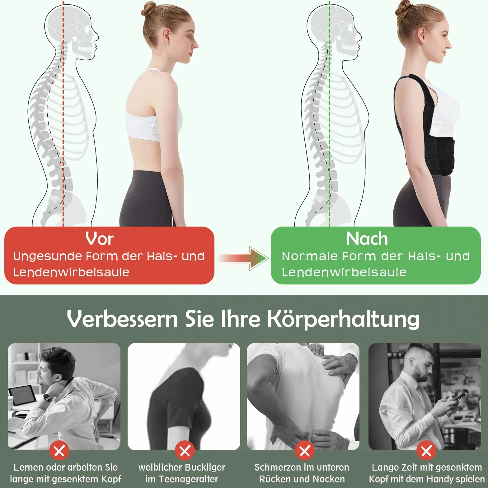 Pas podpierający plecy, korektor postawy dla kobiet: regulowany pasek korekcyjny postawy dla mężczyzn – oddychający korektor postawy pleców – regulowany, prosty trener postawy, czarny