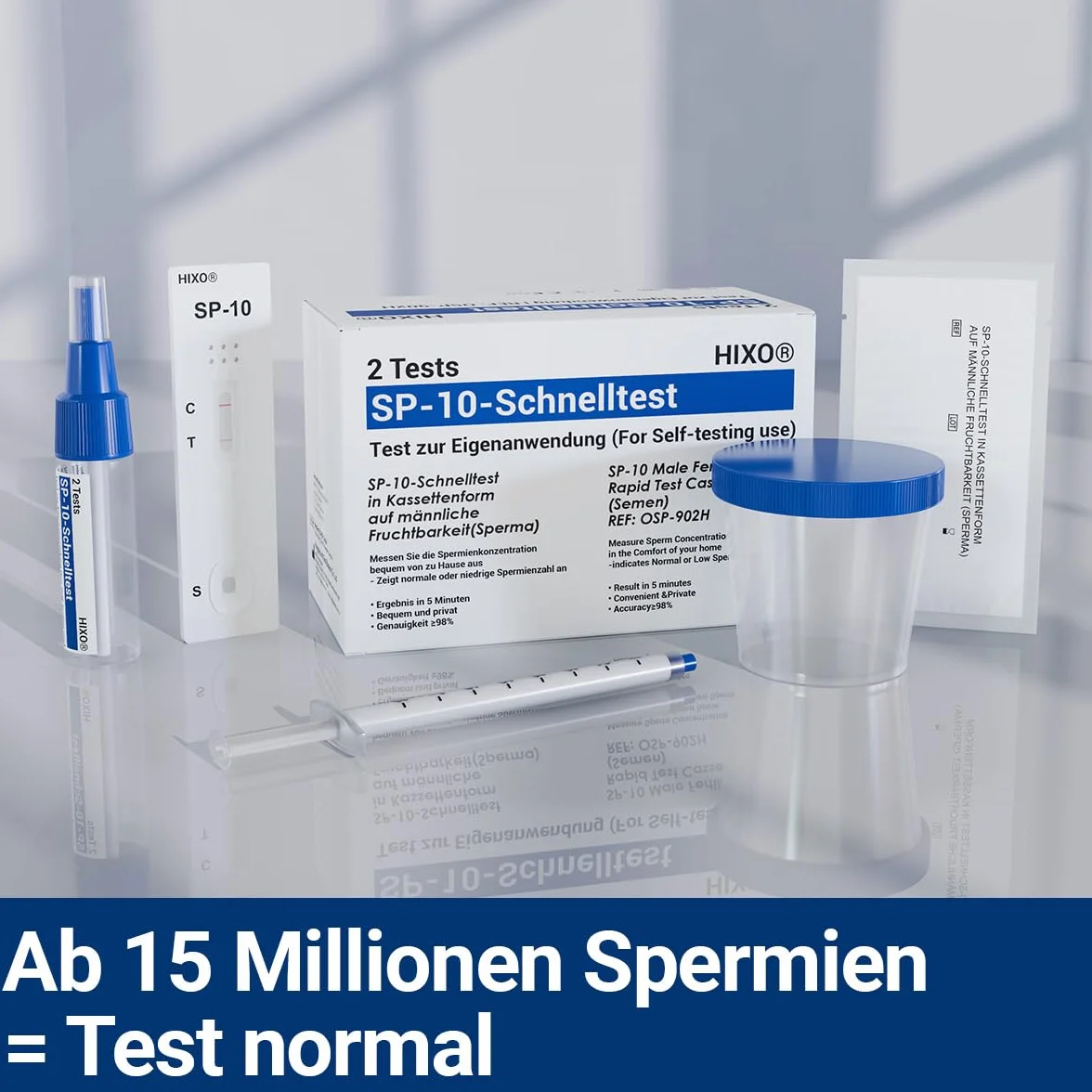 2 x test płodności dla mężczyzn – test nasienia w domu (stężenie plemników) – szybkie i dyskretne rezultaty w ciągu 5 minut – życzenia dziecka