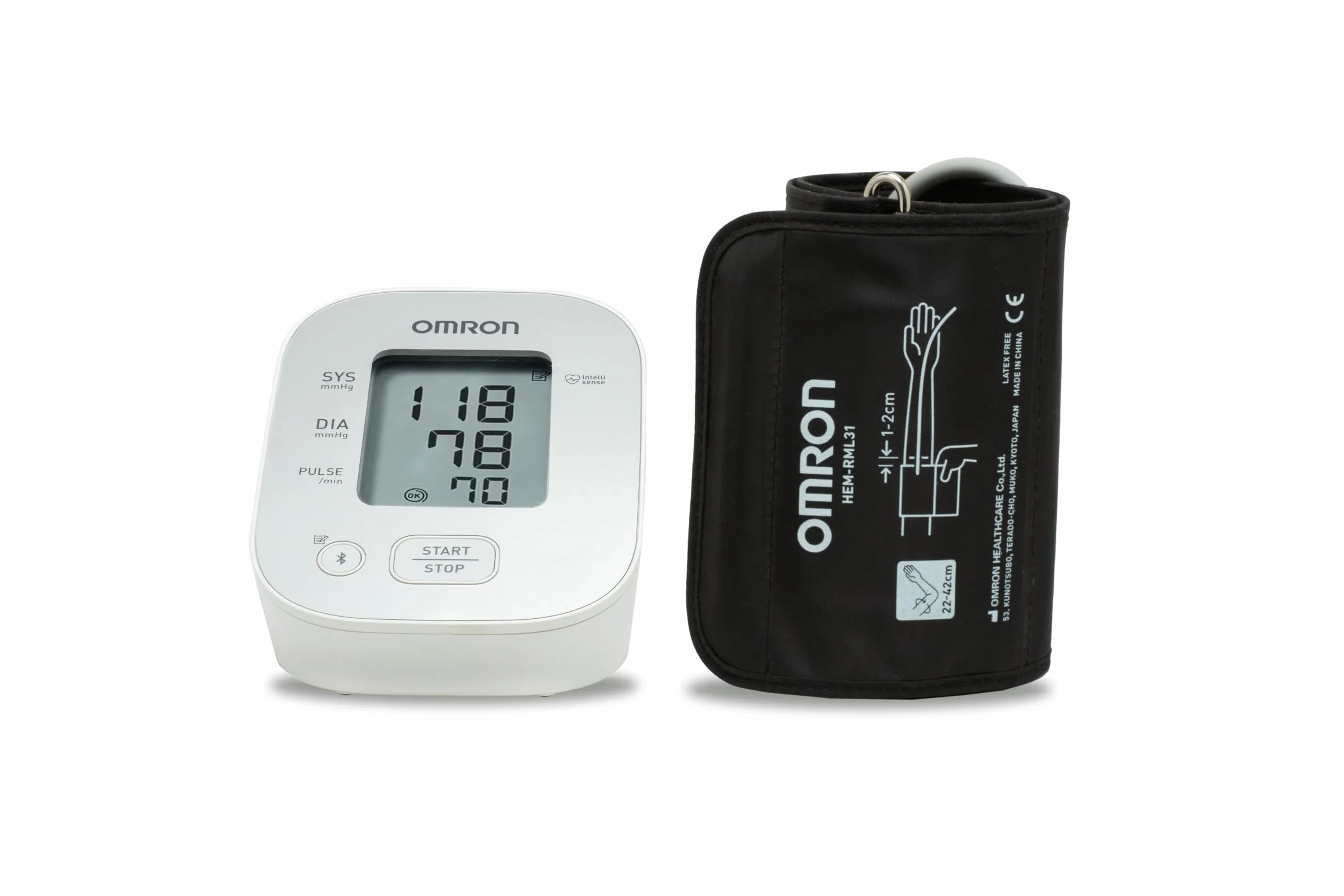 OMRON X2 Smart+ ciśnieniomierz naramienny — urządzenie do pomiaru ciśnienia krwi do użytku domowego wyposażone w funkcję Bluetooth i kompatybilne z aplikacją na smartfona